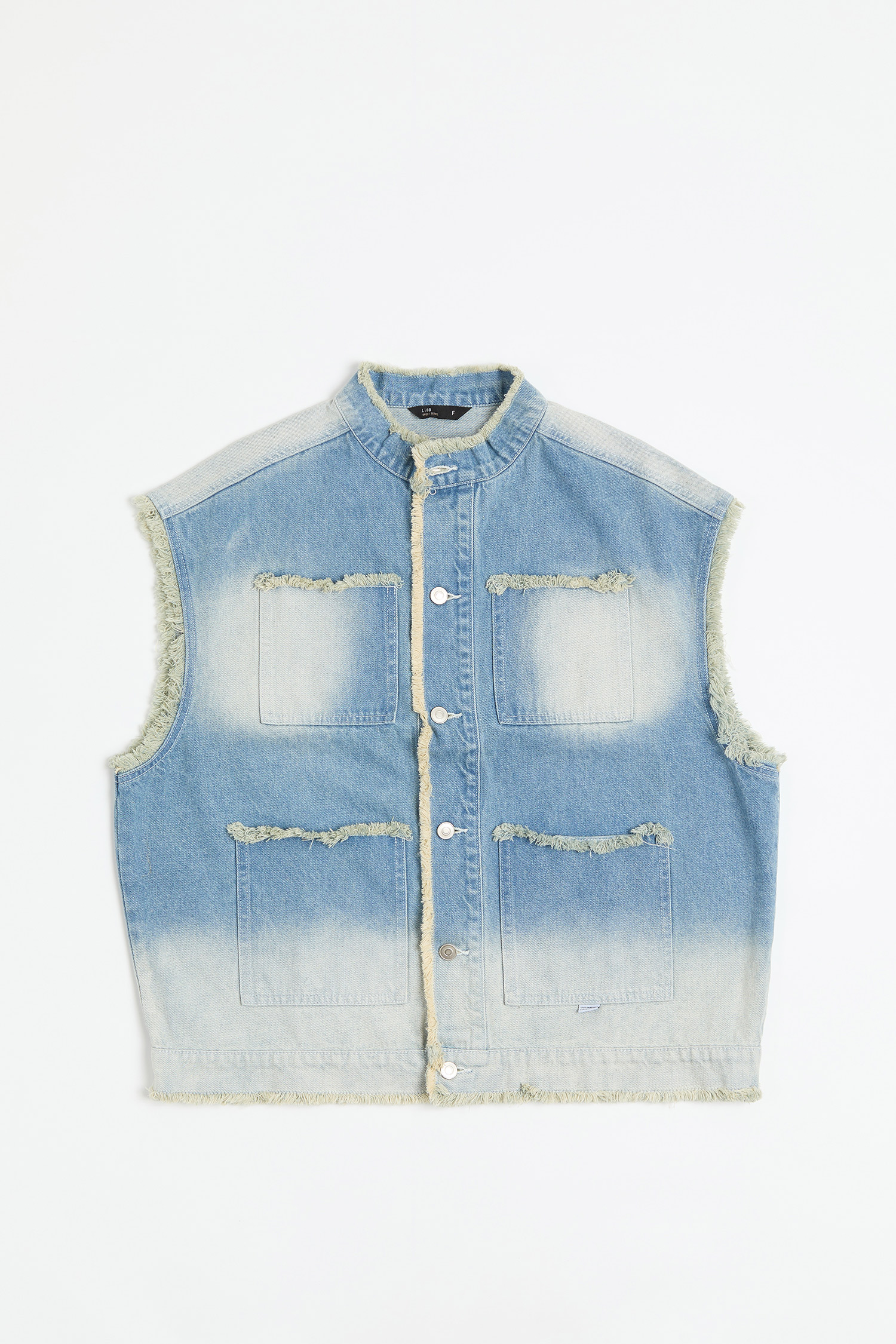 韓系 抓鬚牛仔背心