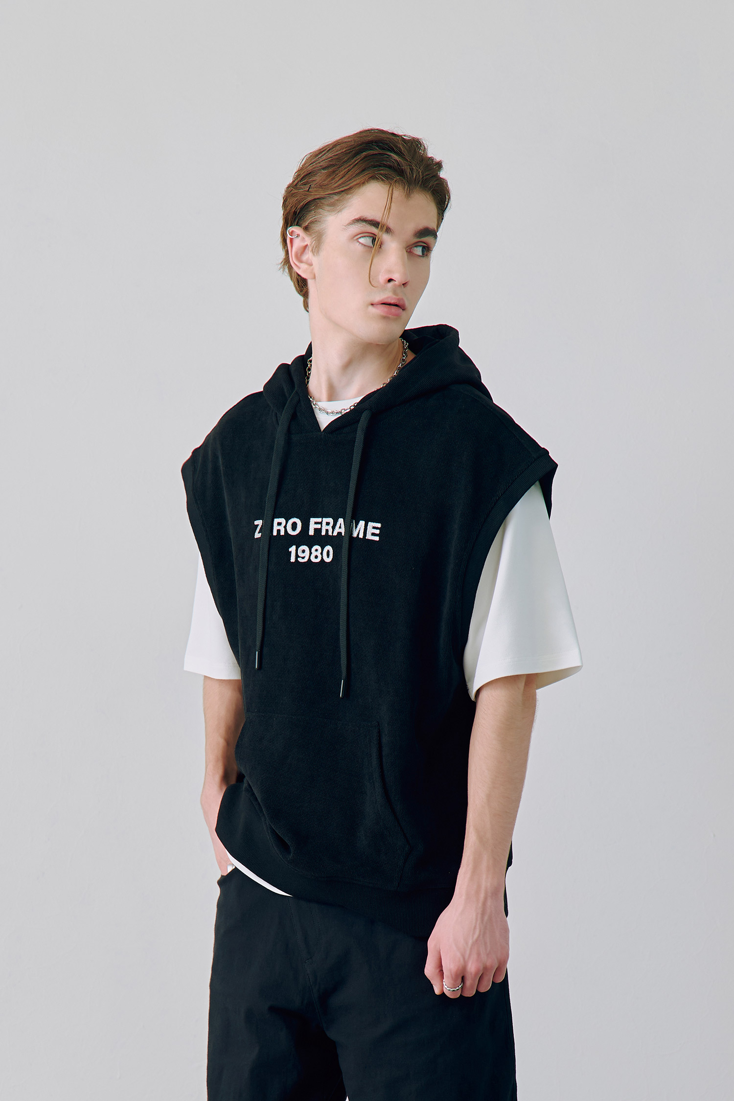 厚磅休閒 連帽背心(寬版)