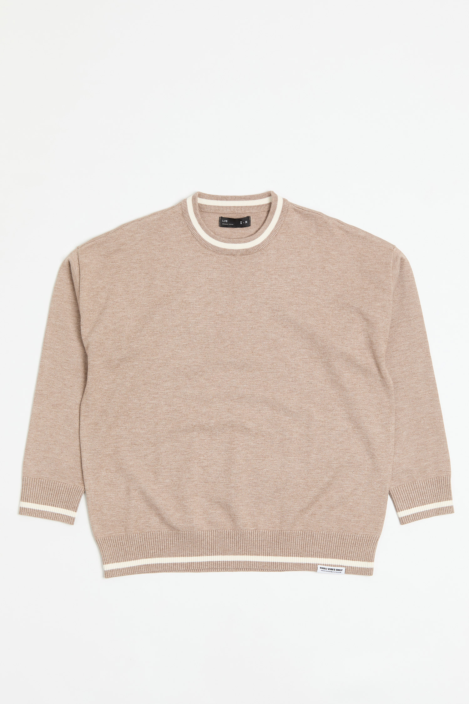 Life8 簡約配色 柔軟圓領毛衣