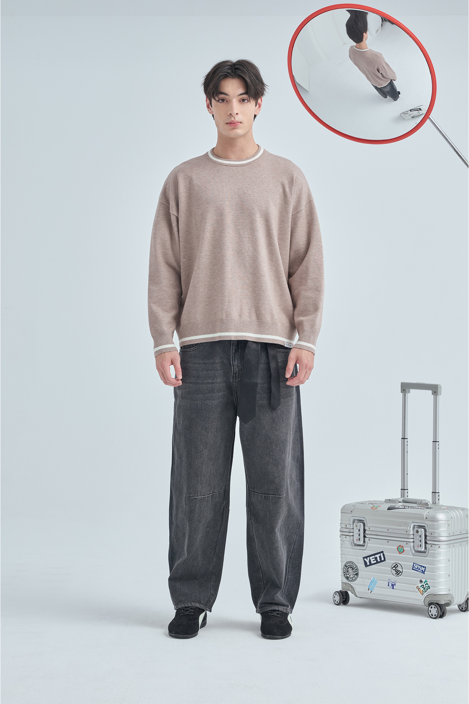 Life8 簡約配色 柔軟圓領毛衣