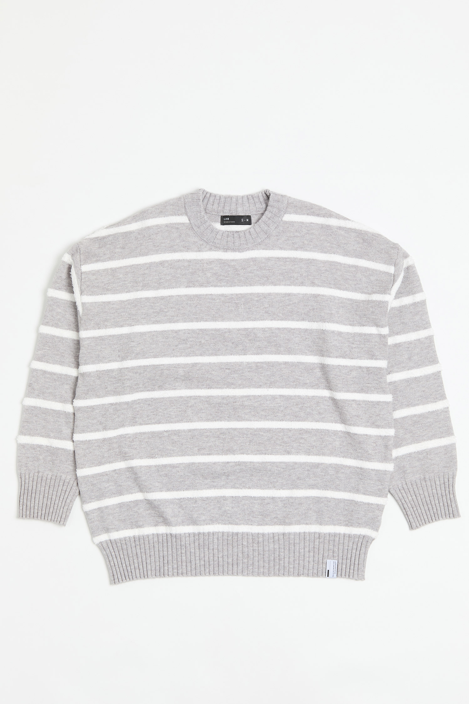 粗細交織 圓領針織毛衣