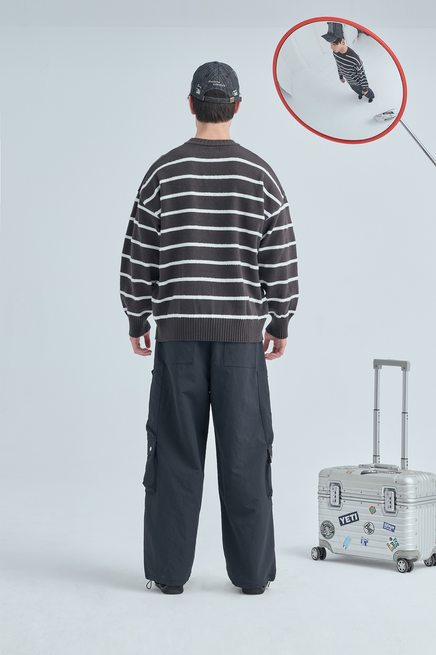 粗細交織 圓領針織毛衣