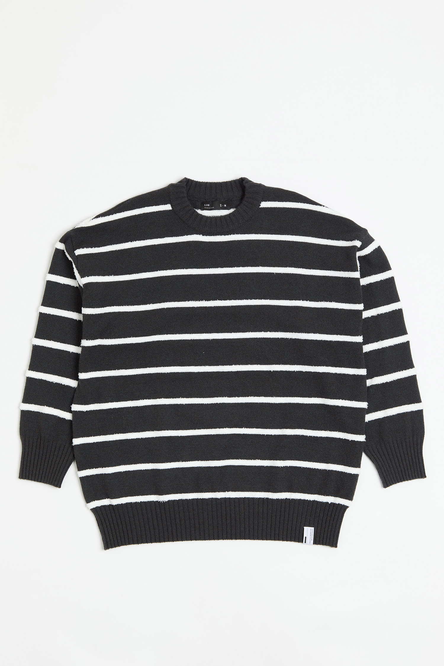 粗細交織 圓領針織毛衣