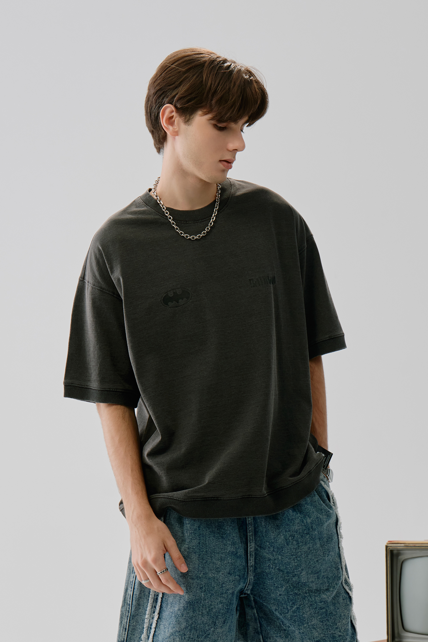 BATMAN 牛仔彈力 短袖上衣