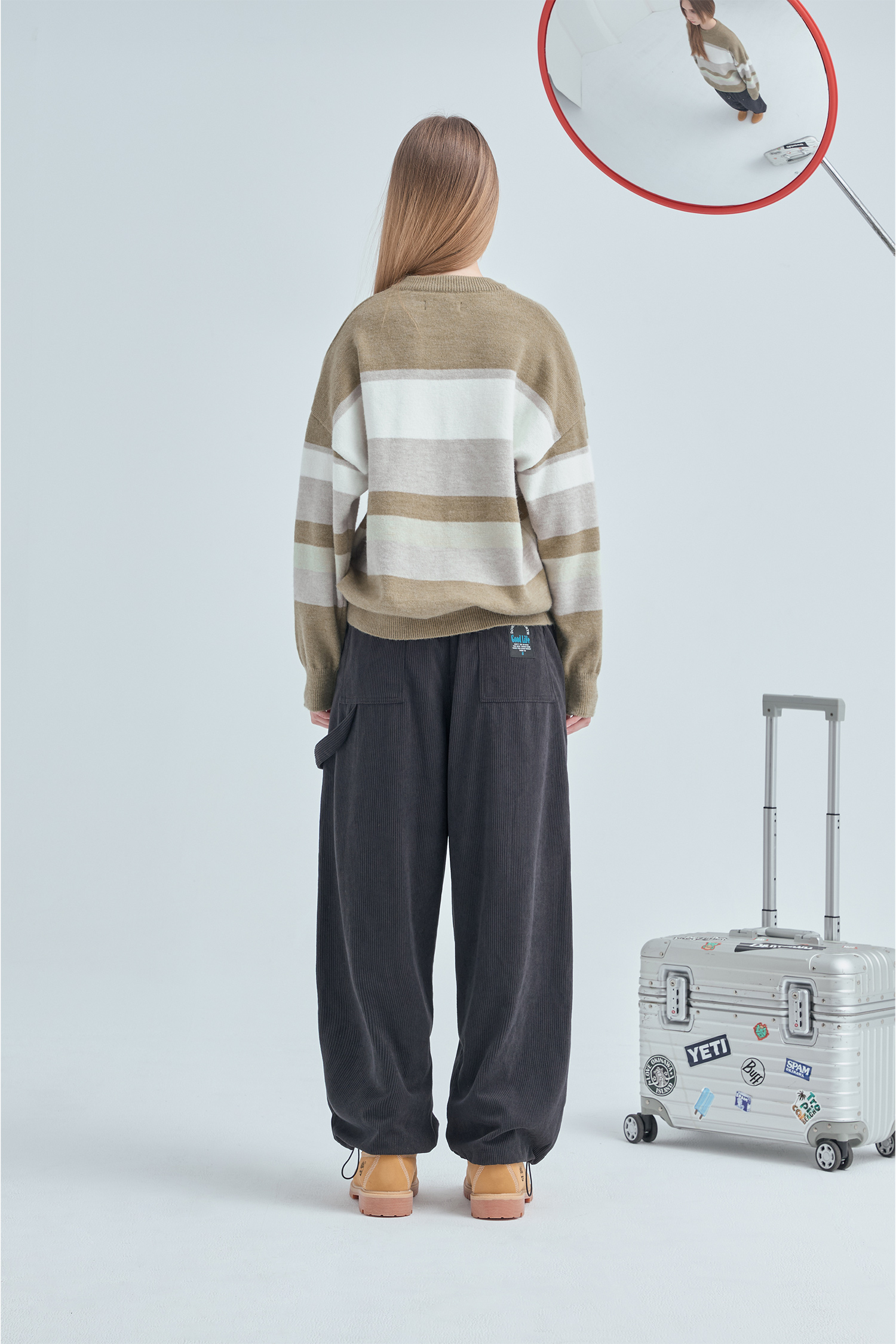 不規則條紋毛衣