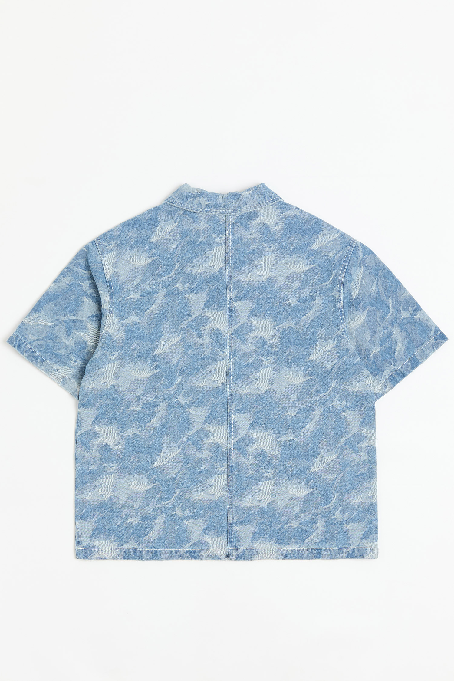 迷彩牛仔緹花 短袖襯衫