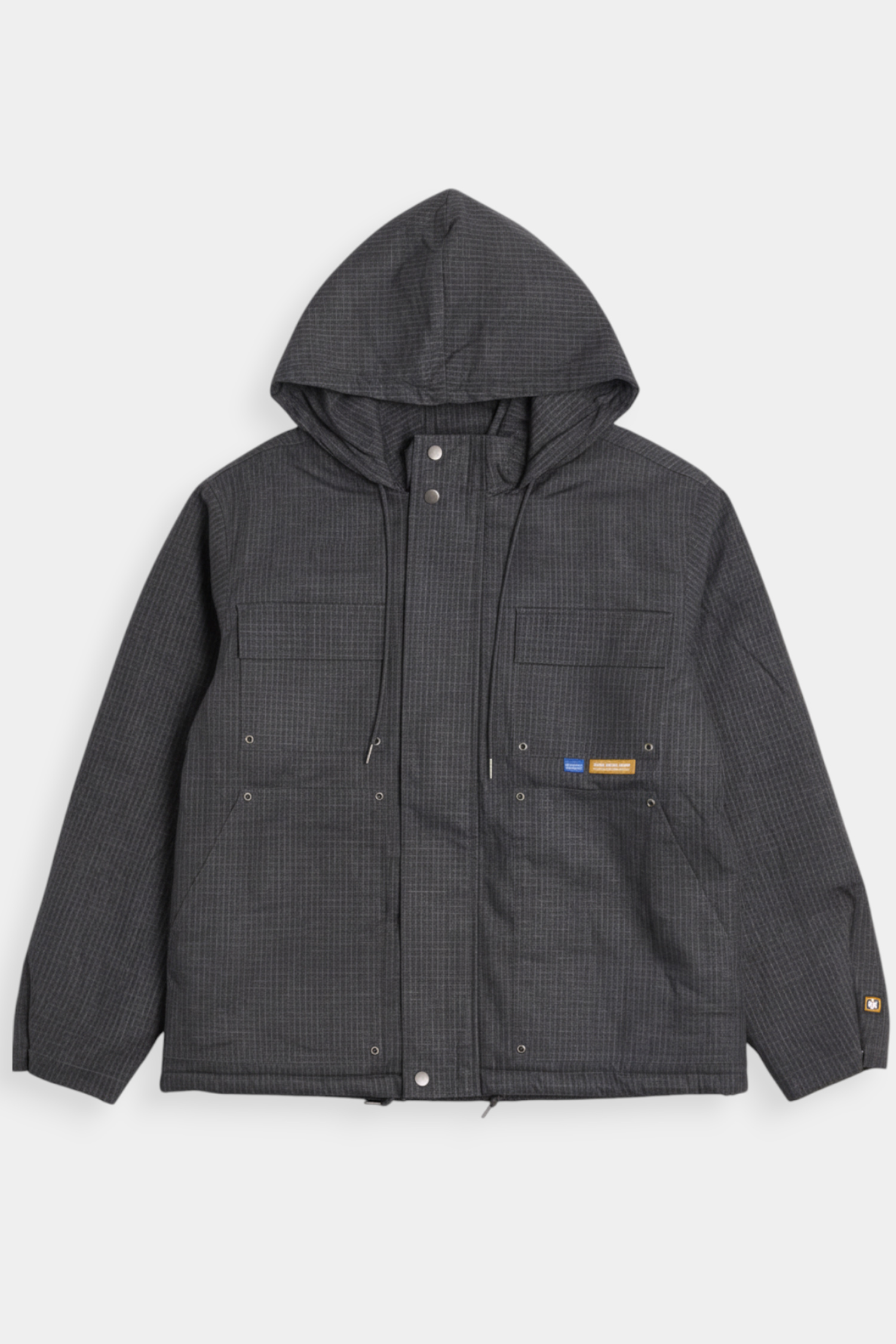 金屬撞釘 鋪棉格紋外套