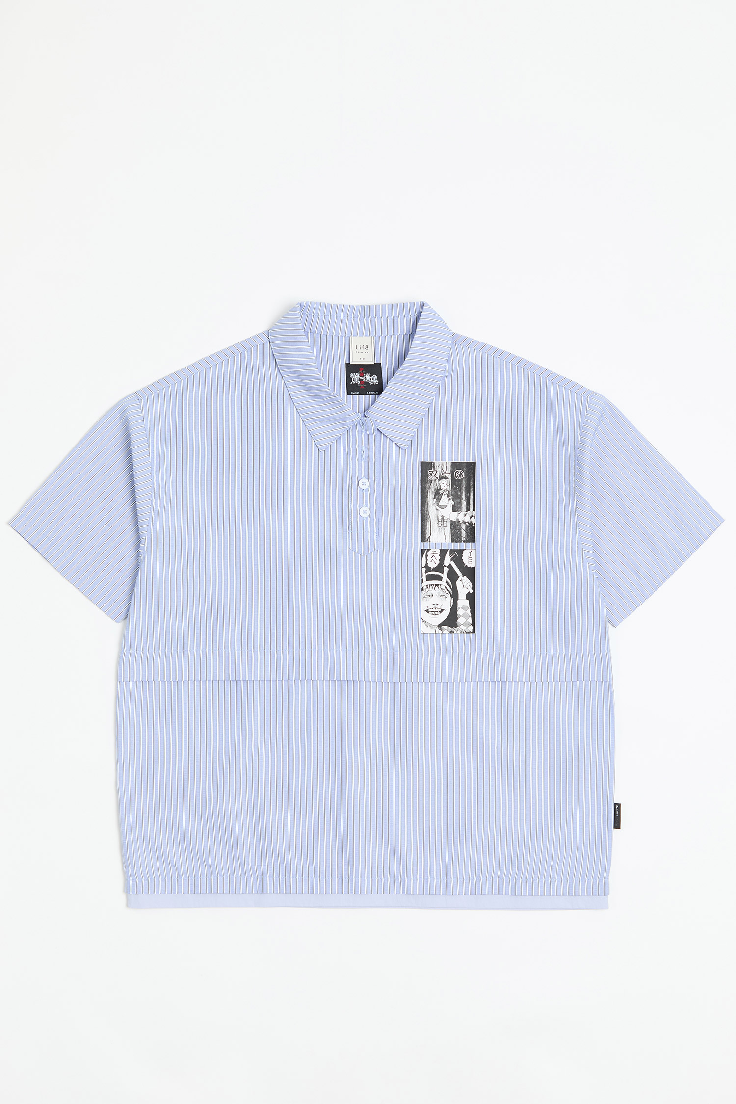 伊藤潤二驚選集 雙一條紋短袖襯衫