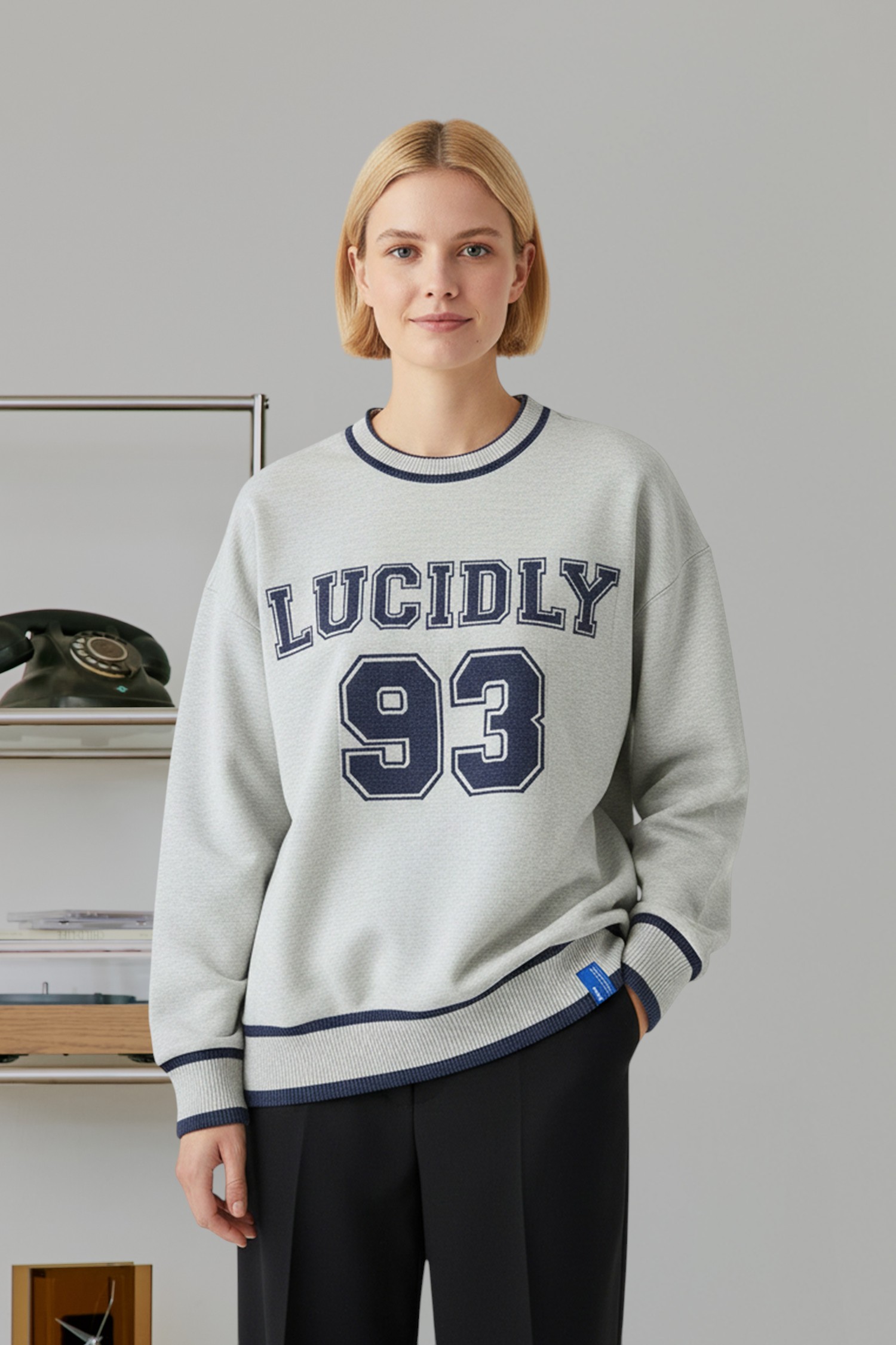 復古文字提花毛衣