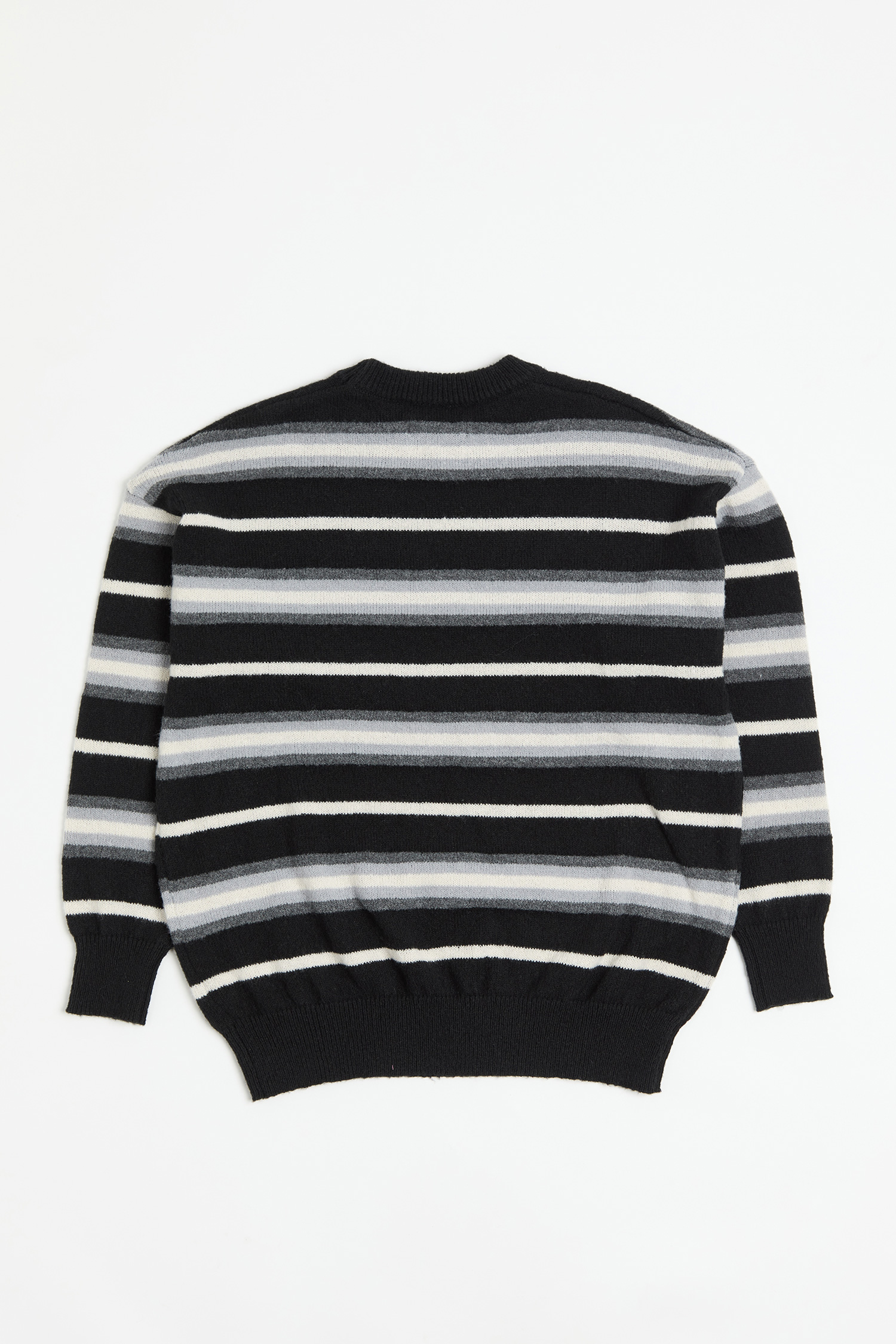 復古撞色條紋毛衣