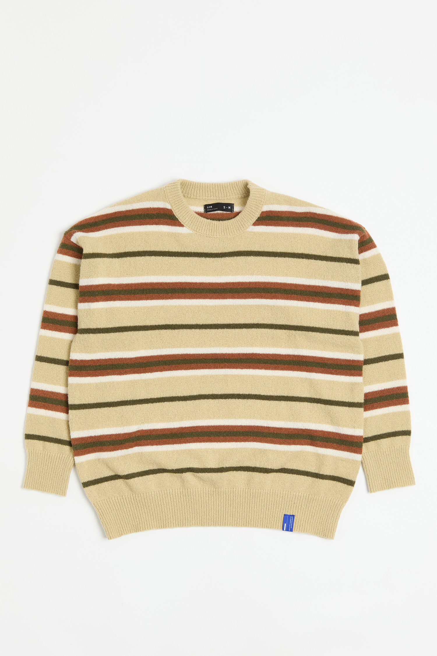 復古撞色條紋毛衣