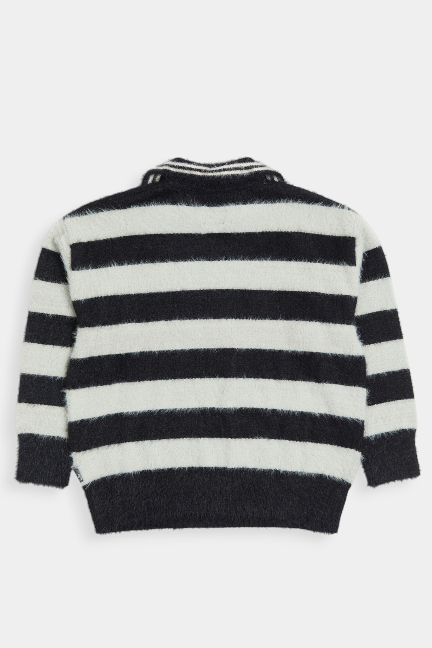馬海毛 條紋翻領毛衣