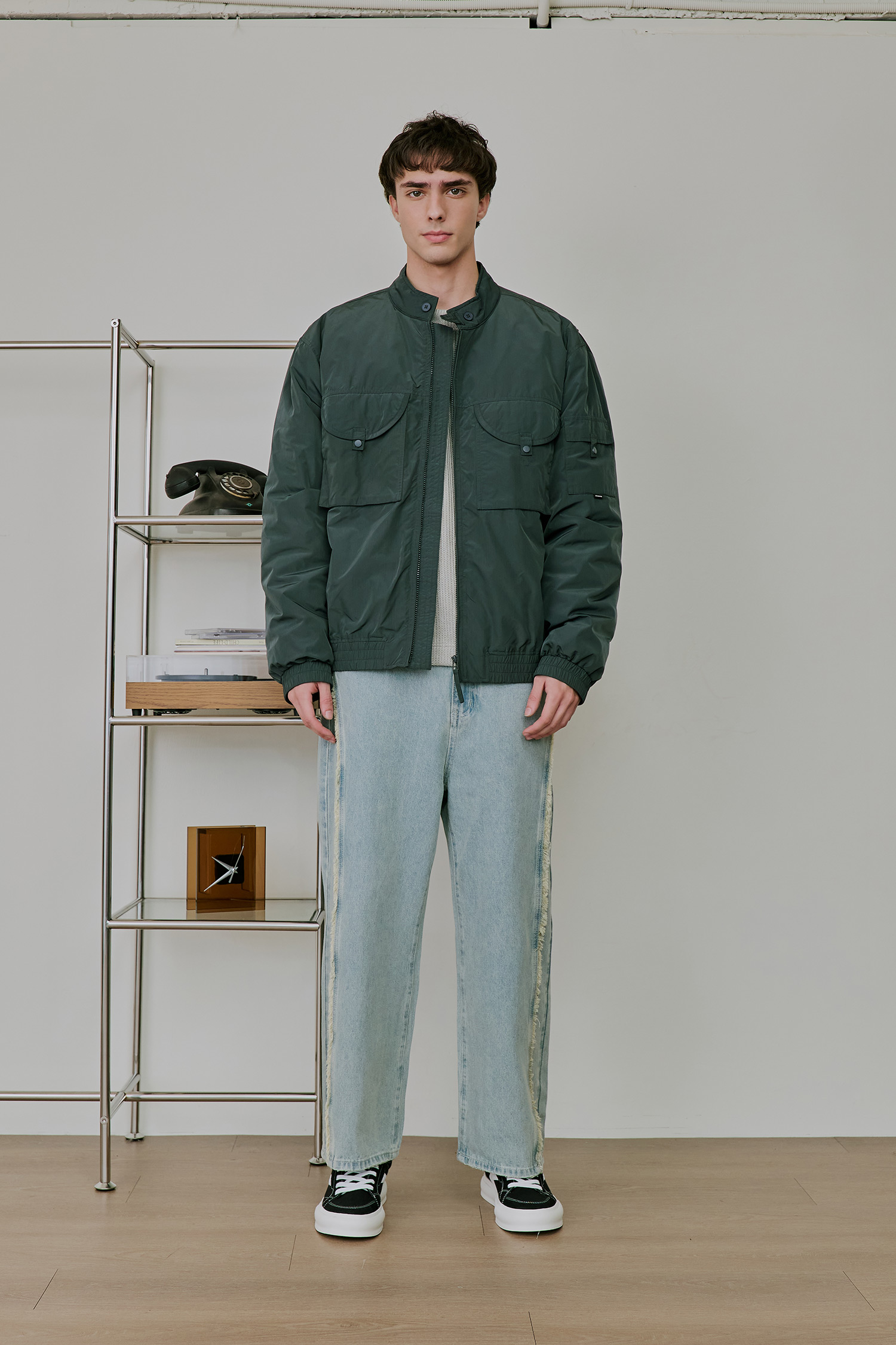 工裝 拉鍊鋪棉外套