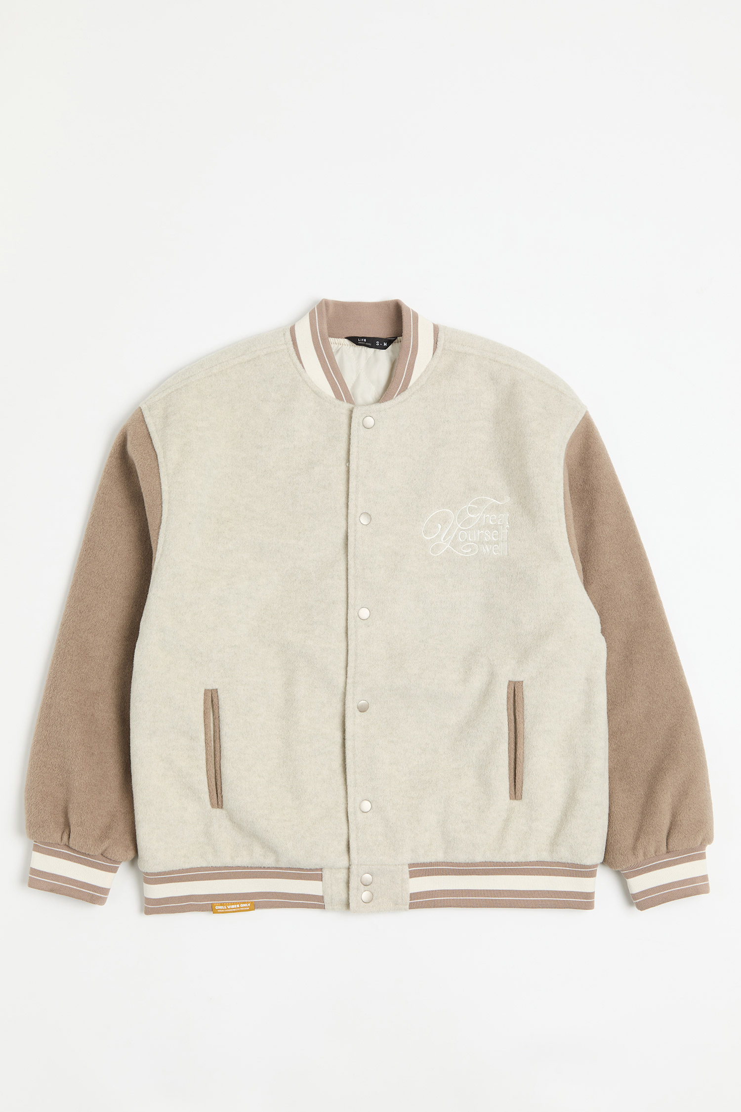 厚實 毛料 鋪棉棒球外套