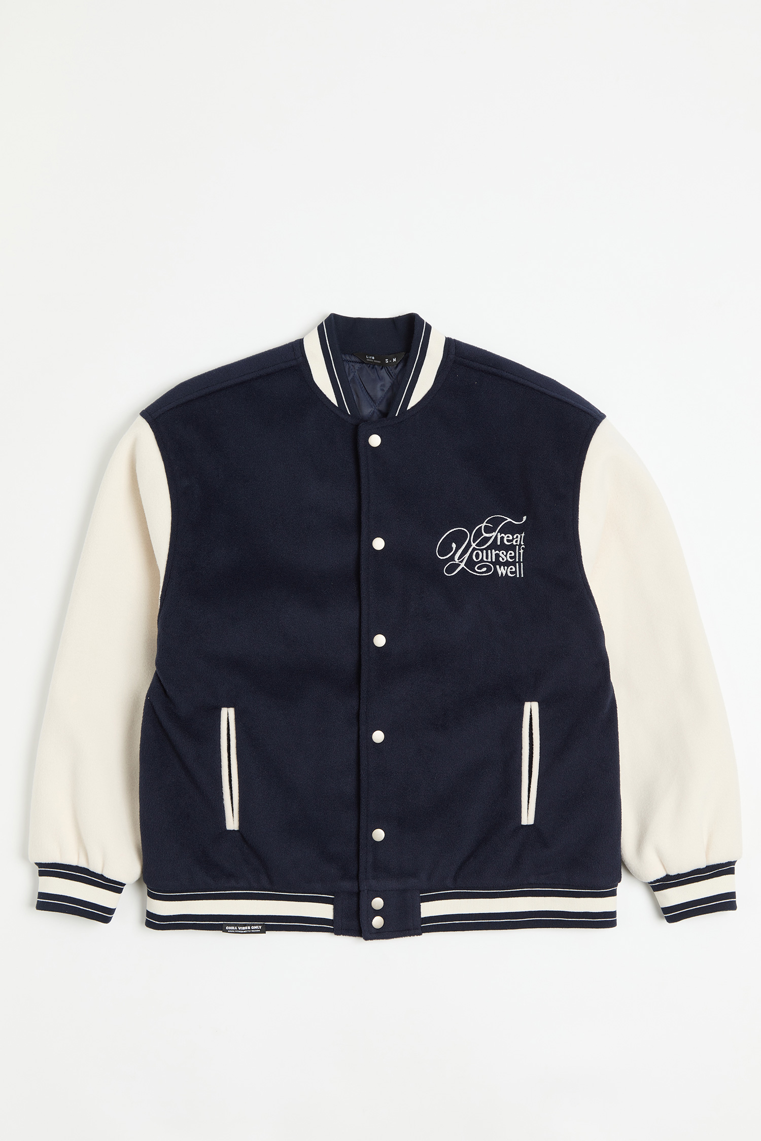 厚實 毛料 鋪棉棒球外套