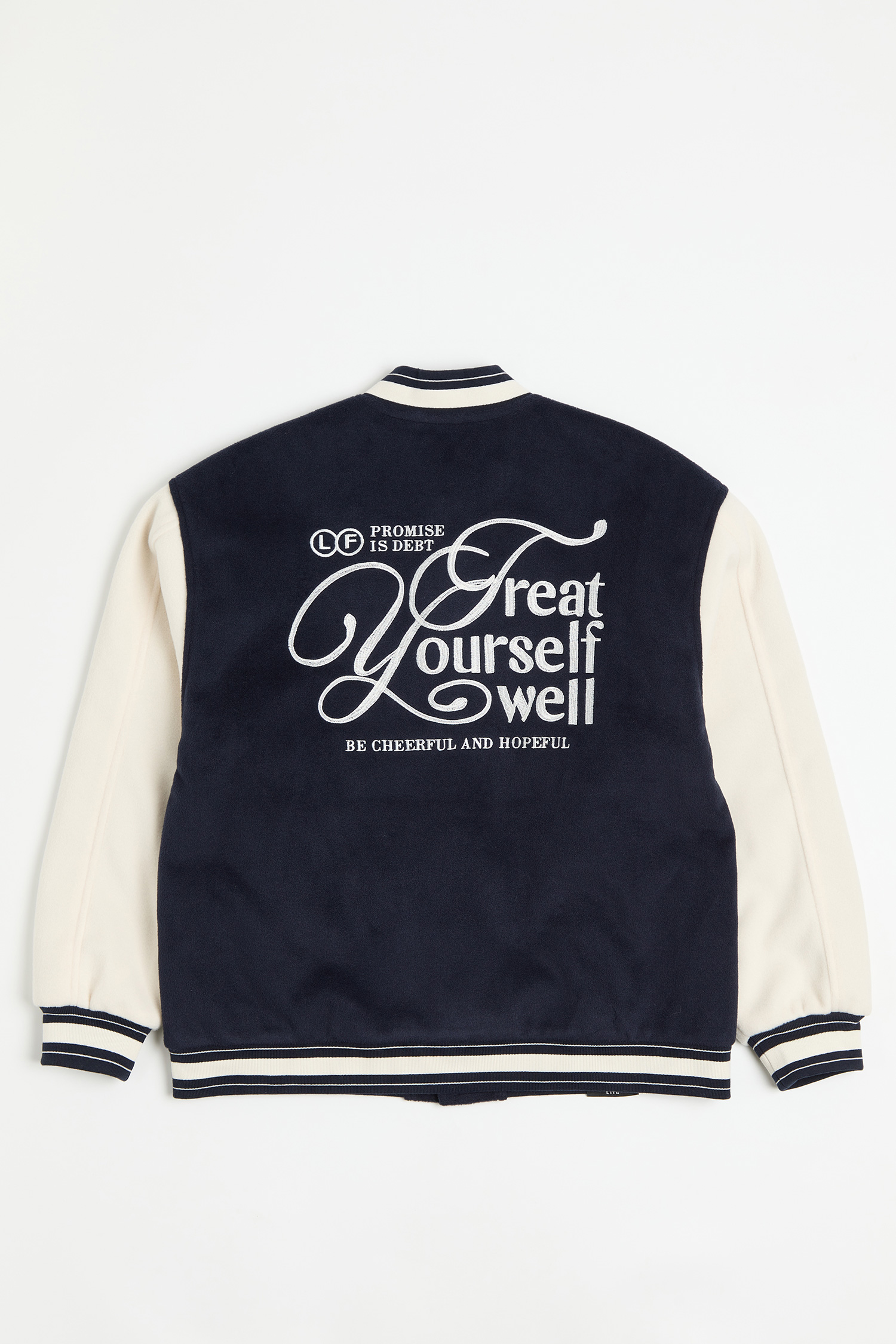 厚實 毛料 鋪棉棒球外套