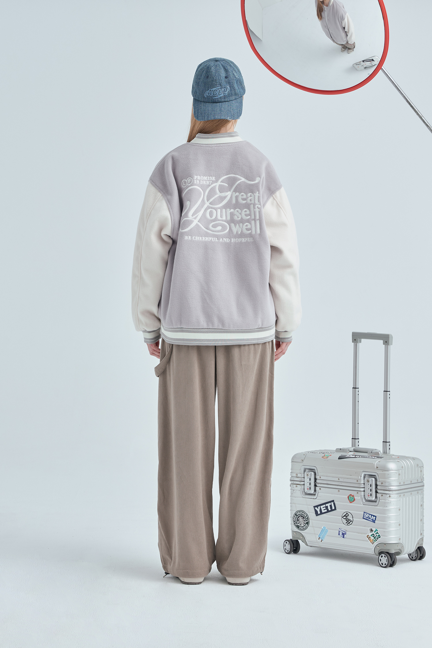 厚實 毛料 鋪棉棒球外套