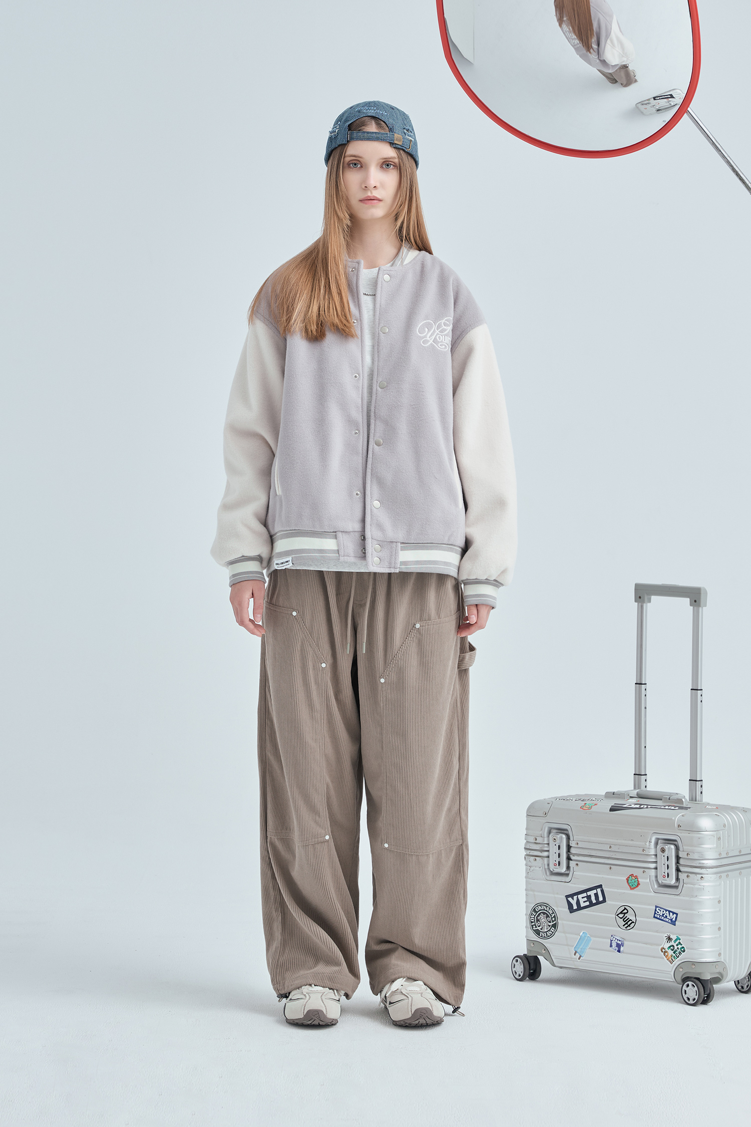 厚實 毛料 鋪棉棒球外套