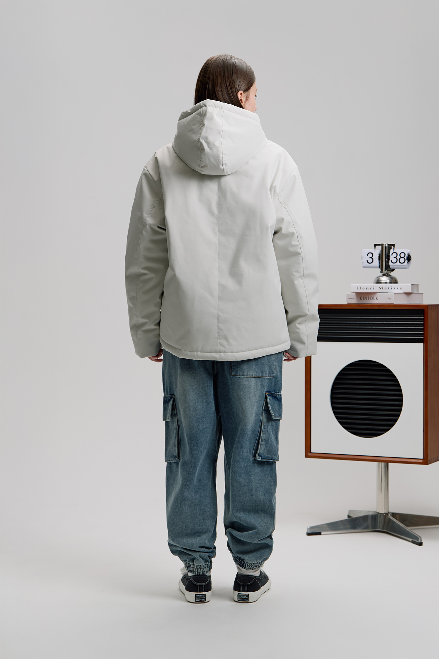 韓系 防潑水 鋪棉連帽外套