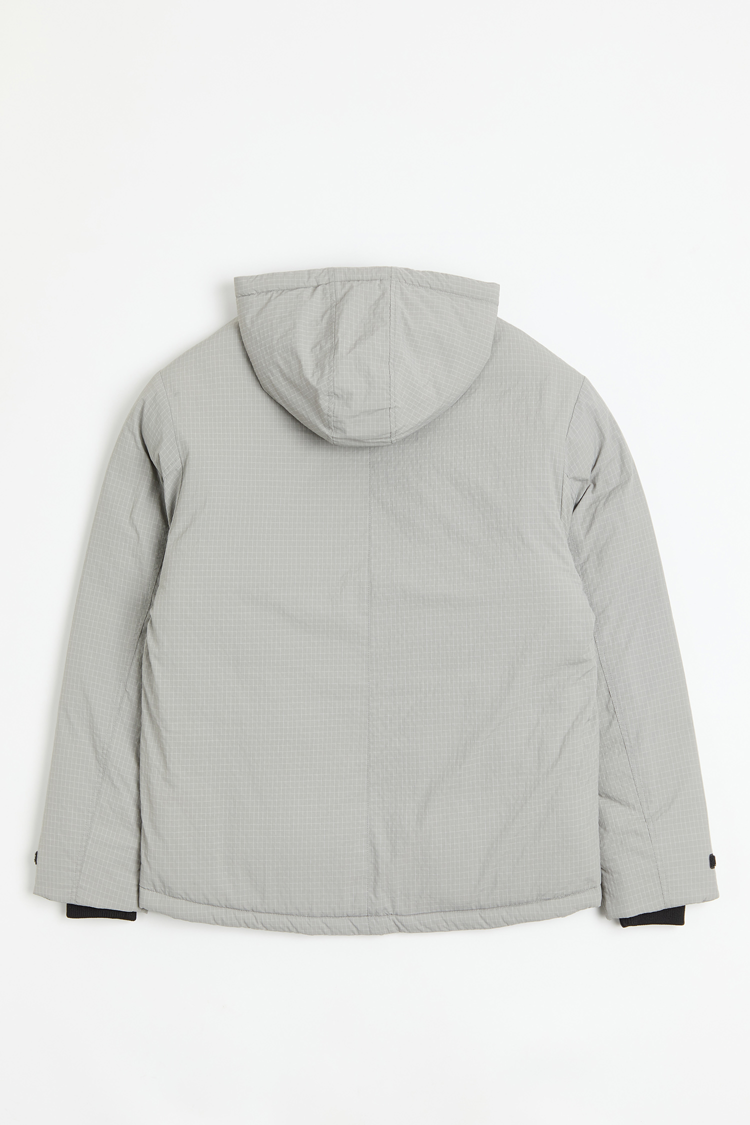 韓系 防潑水 細格紋鋪棉連帽外套