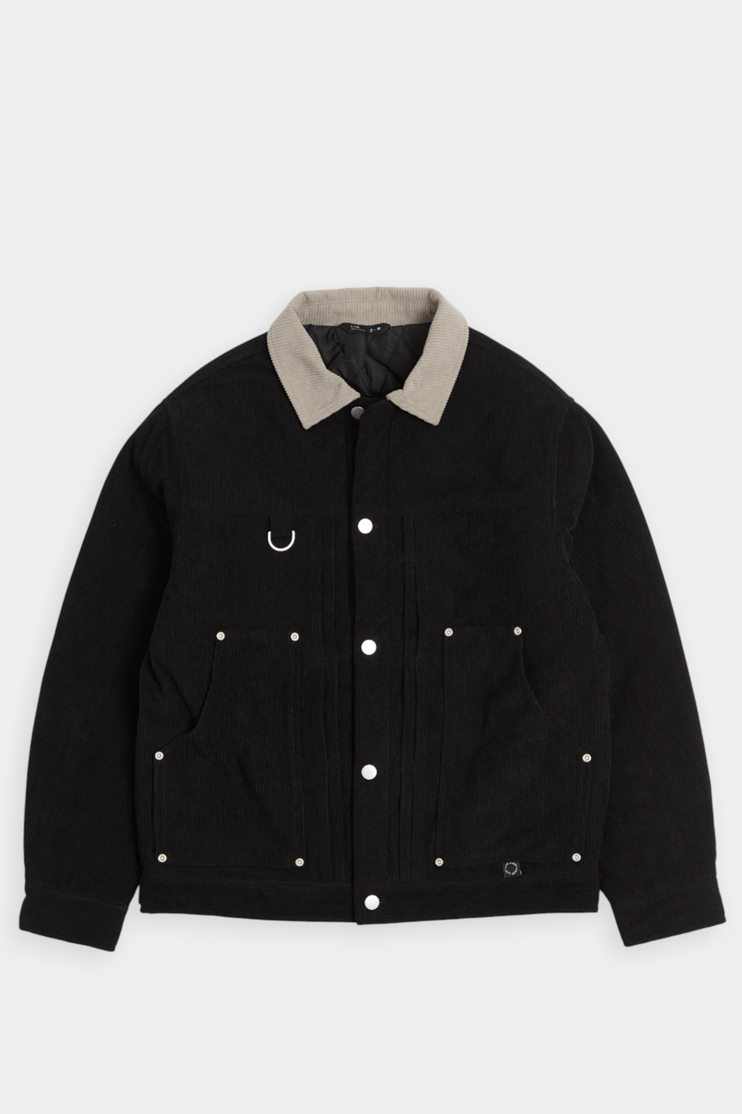 撞色領片 翻領鋪棉外套