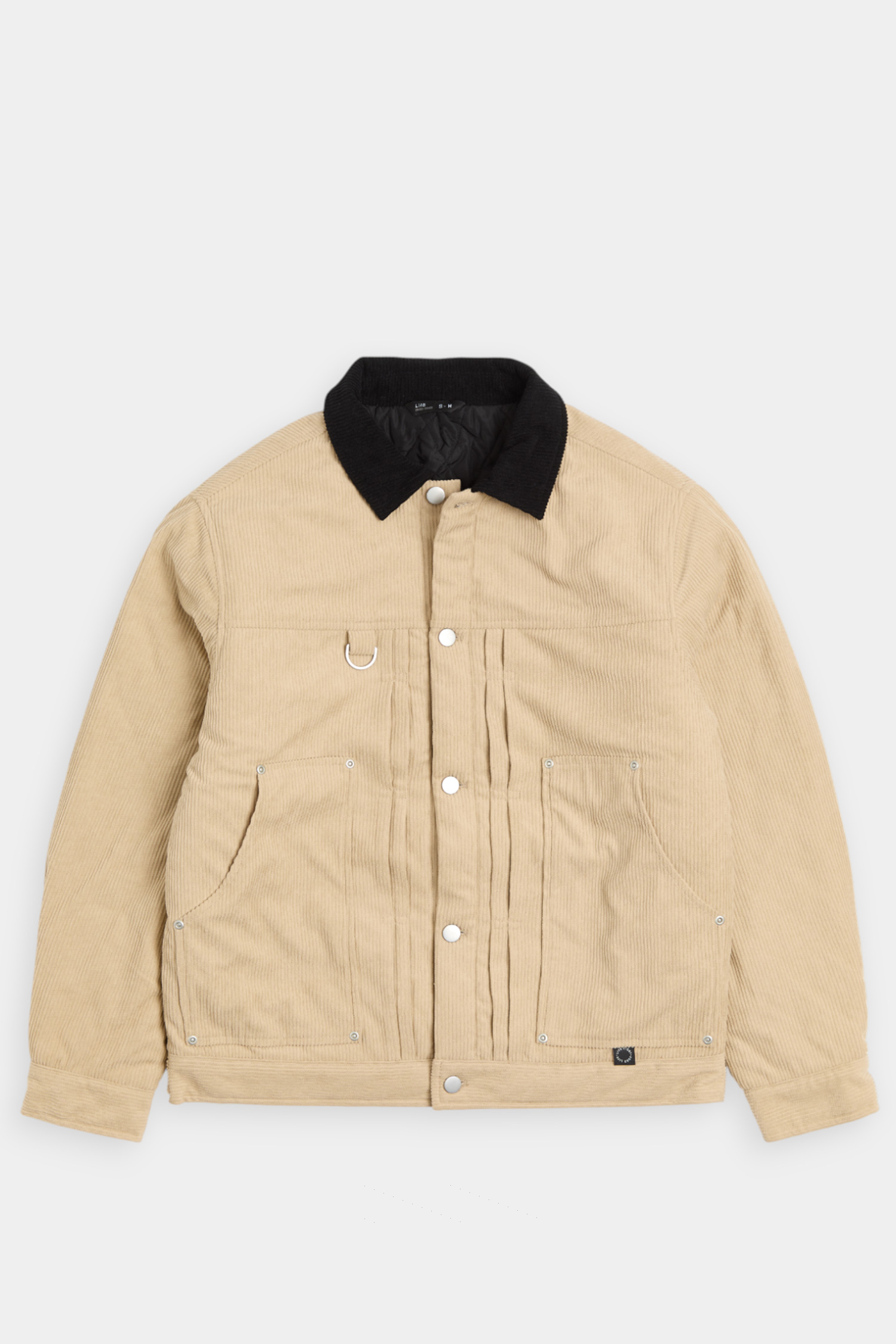 撞色領片 翻領鋪棉外套