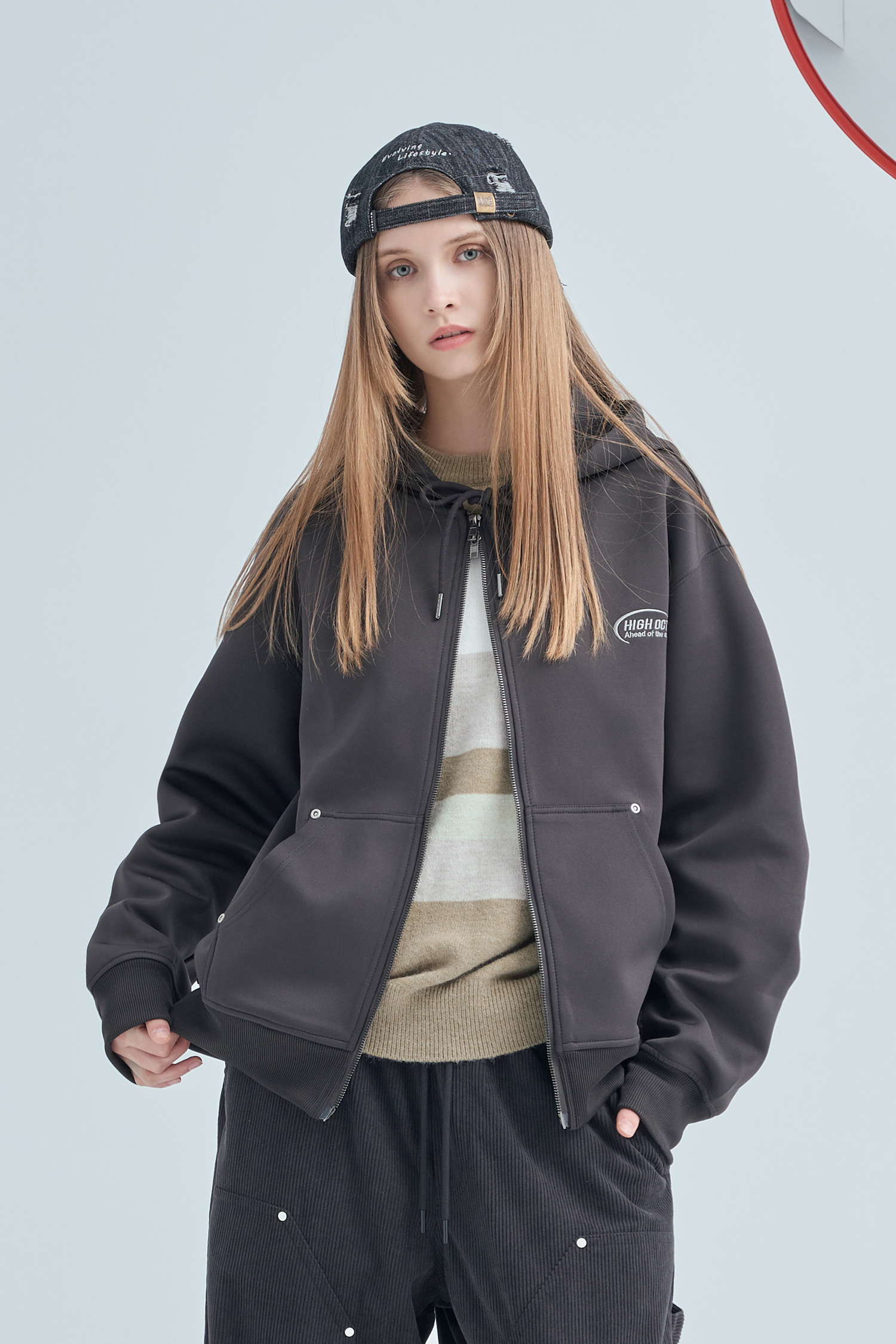 經典電繡 太空棉連帽外套