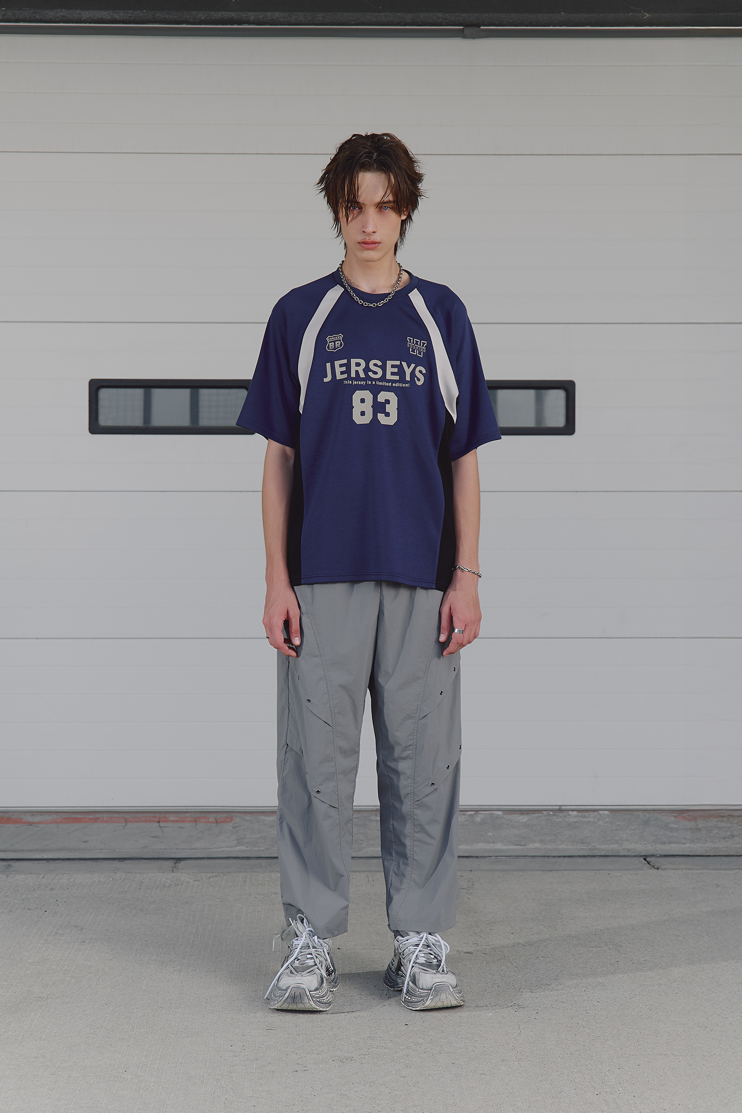 撞色拼接 太空棉印花短袖上衣