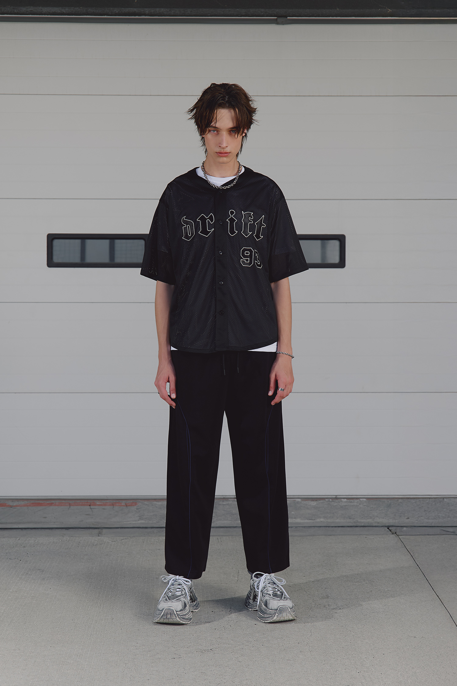 貼布繡 網洞棒球襯衫