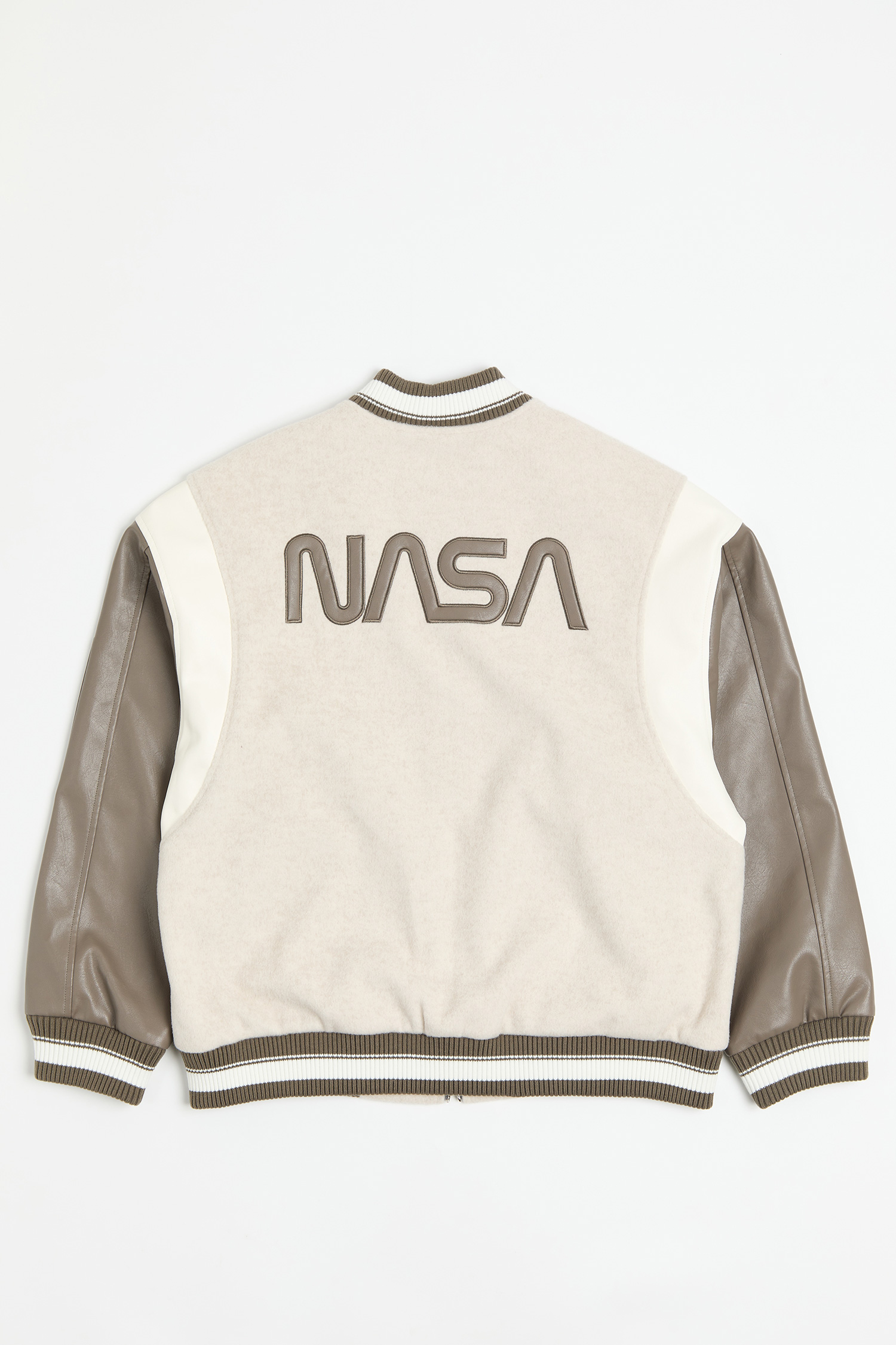 太空系列 皮革拼接棒球外套