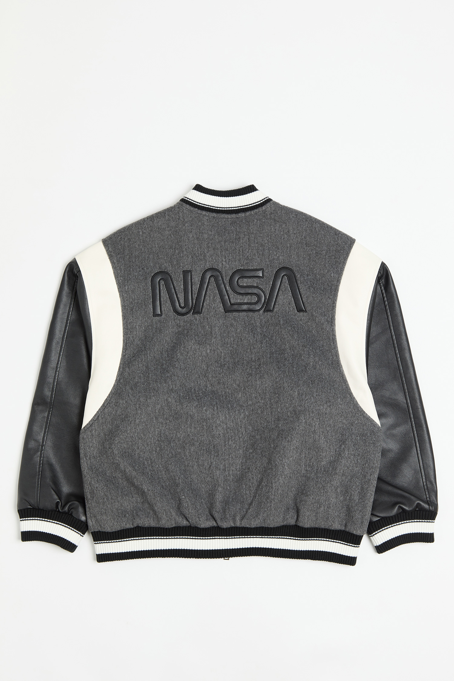 太空系列 皮革拼接棒球外套