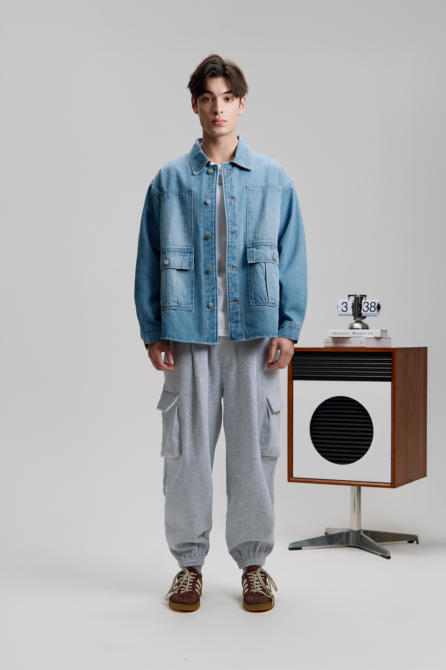 內貼羊羔絨 牛仔襯衫式外套