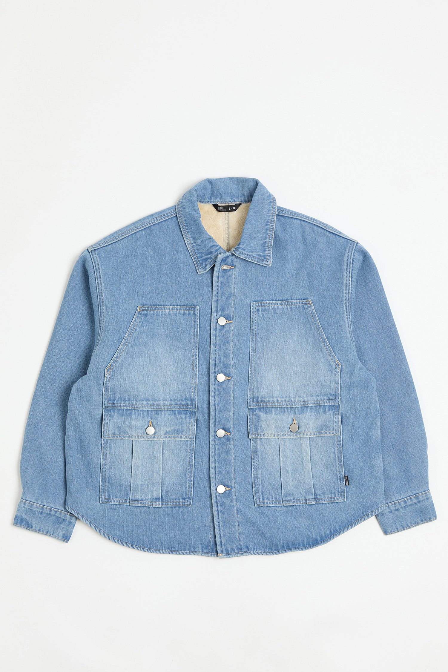 內貼羊羔絨 牛仔襯衫式外套