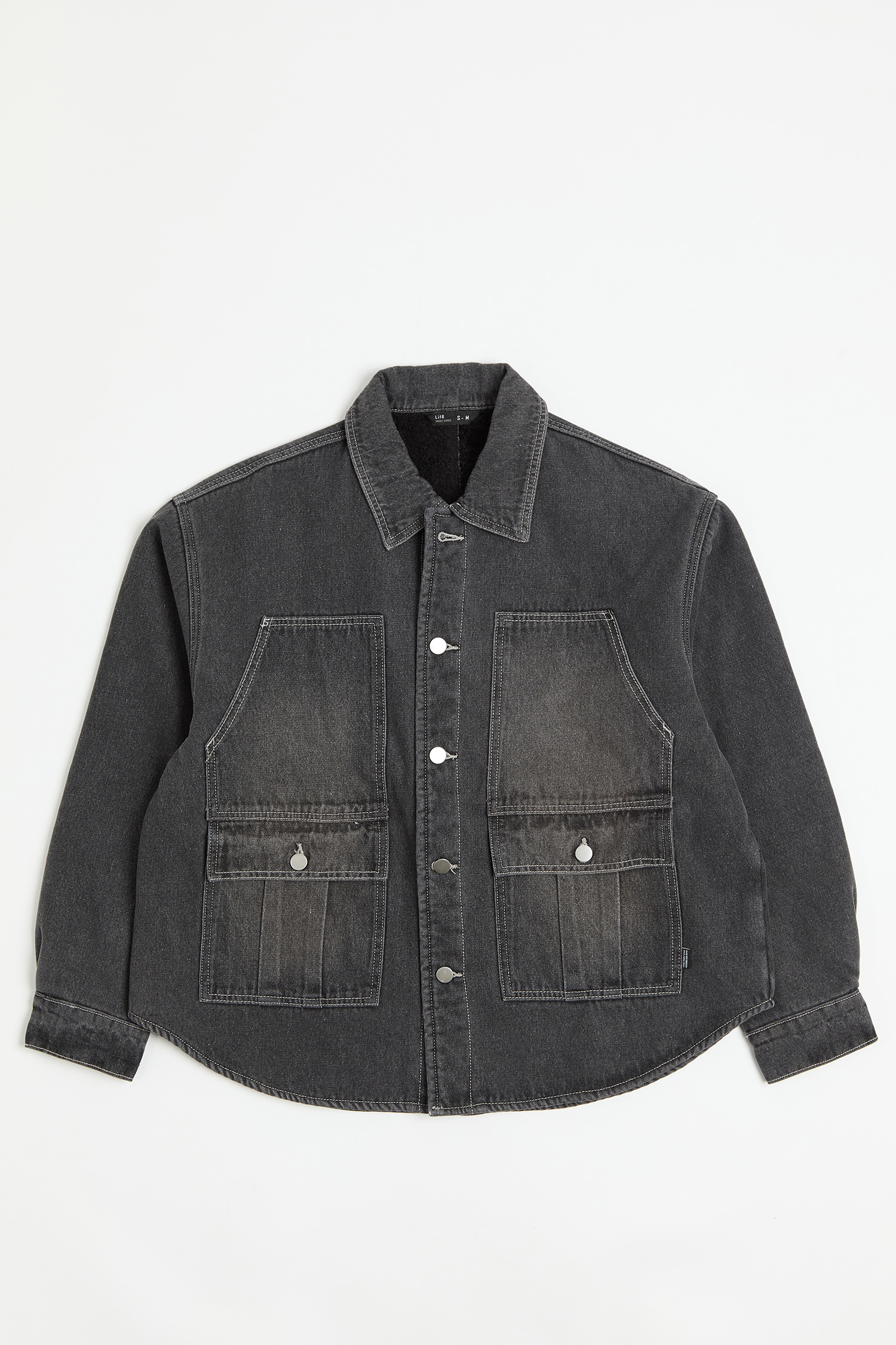 內貼羊羔絨 牛仔襯衫式外套