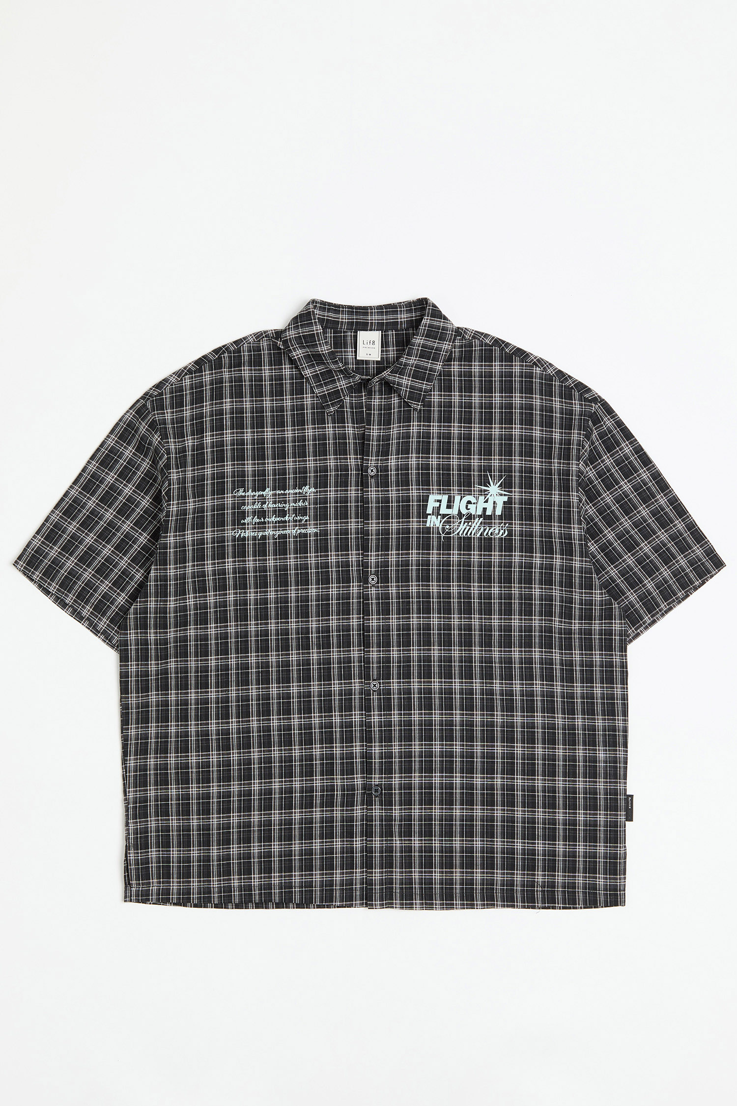 逐光之蜻 格紋短袖襯衫