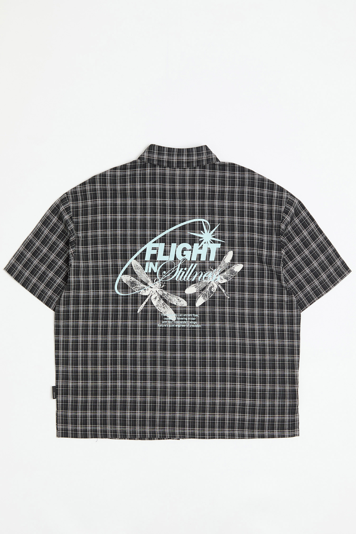 逐光之蜻 格紋短袖襯衫