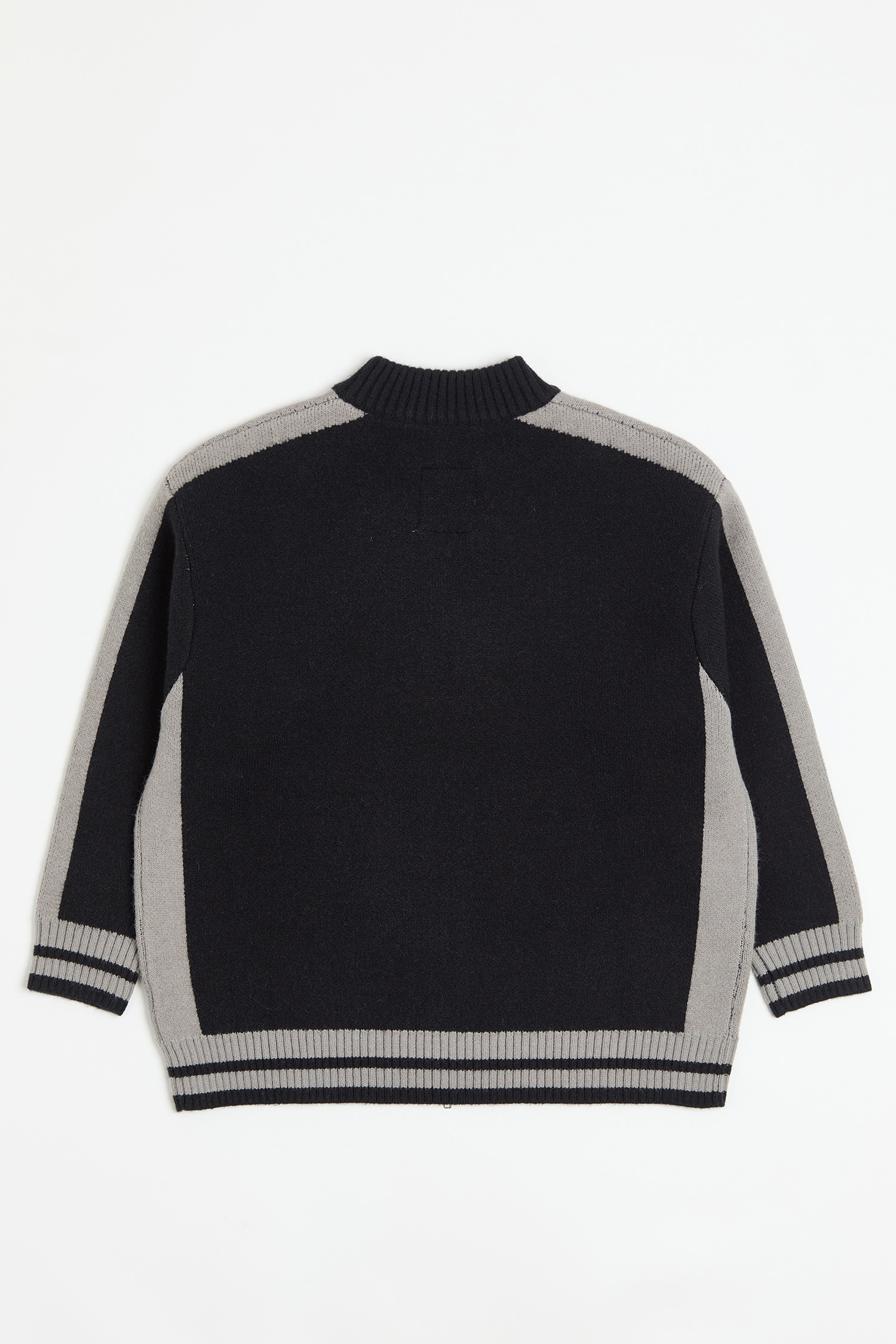 文字緹花拉鍊毛衣外套