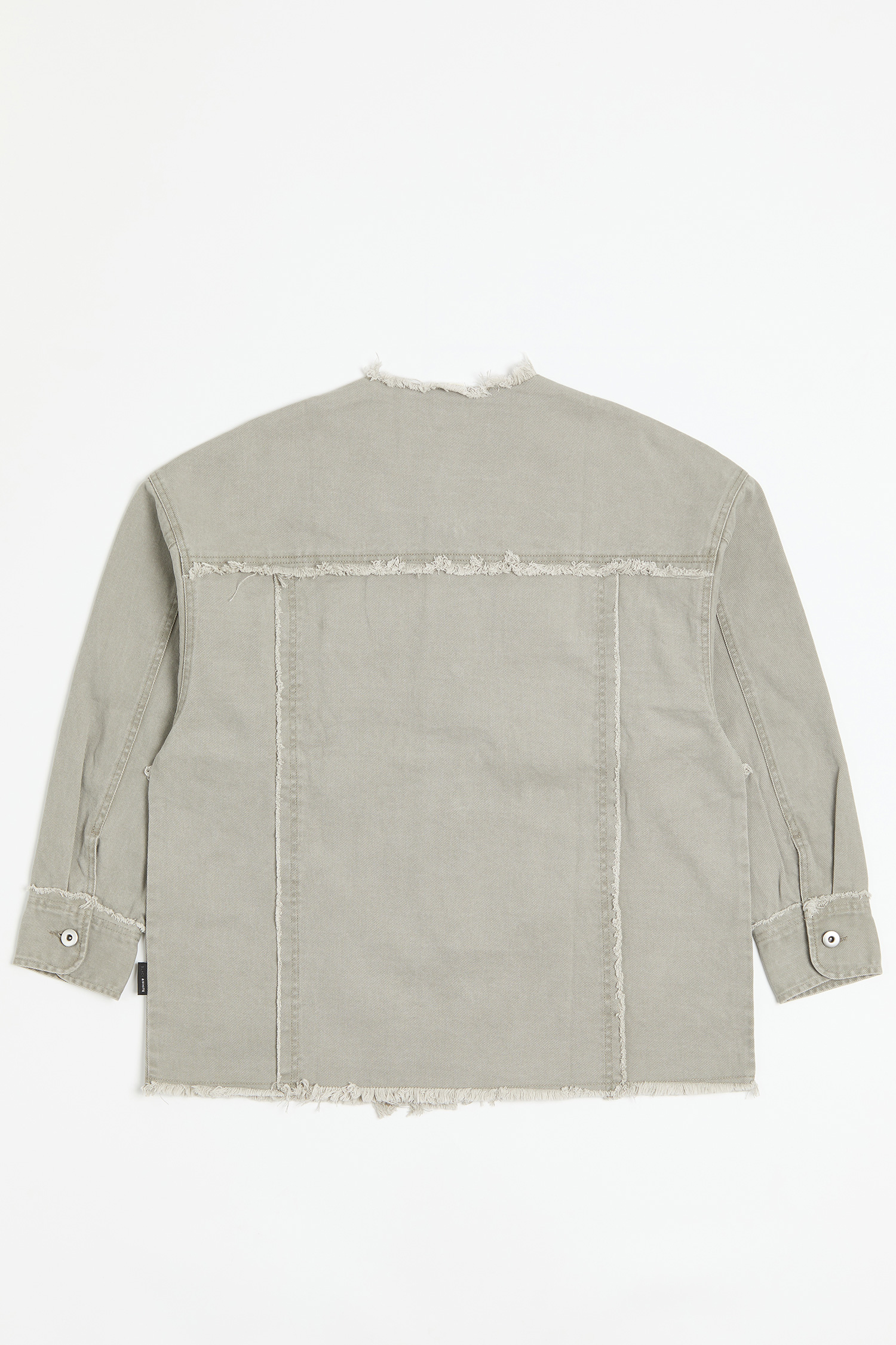 復古毛邊 無領牛仔外套