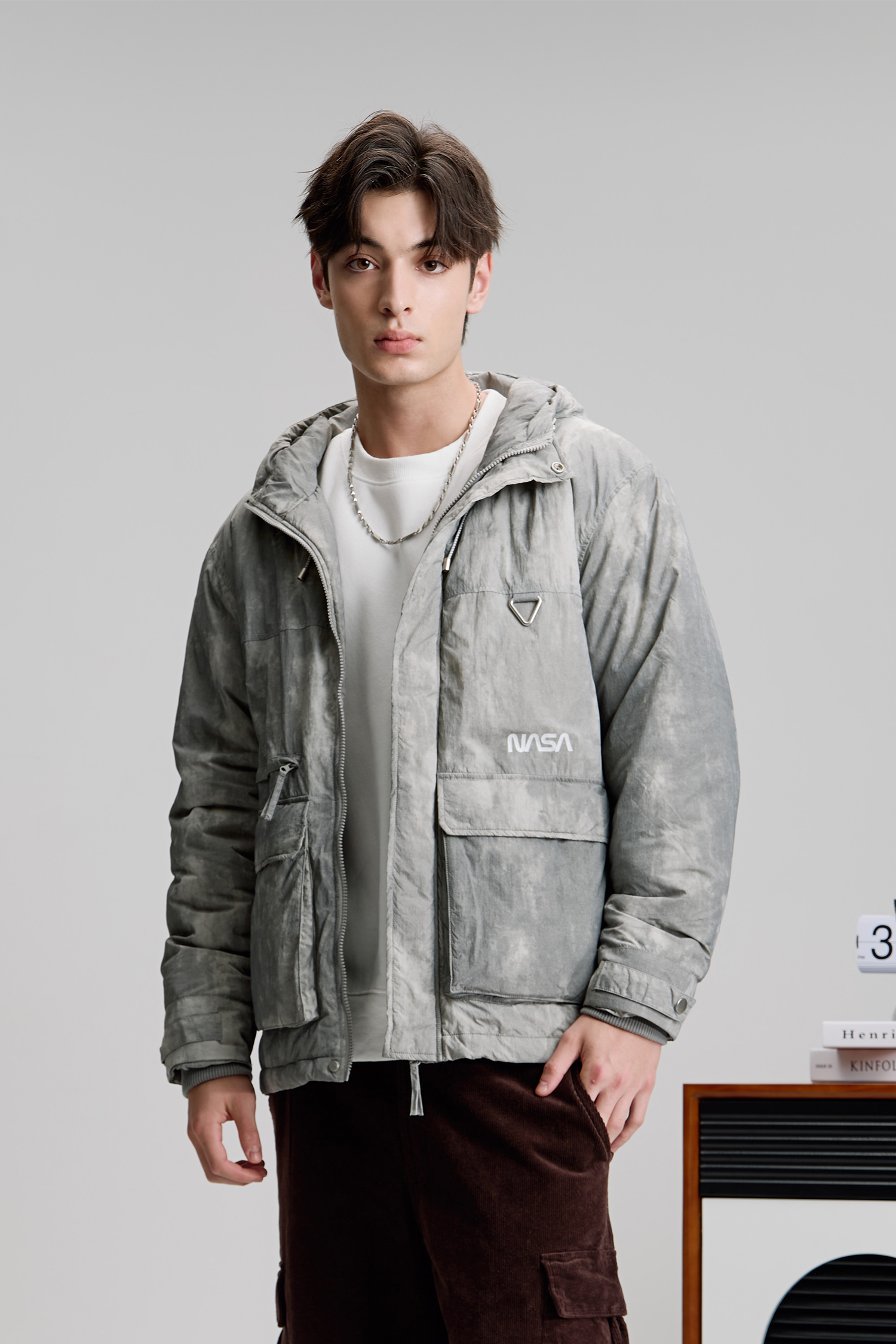 太空系列 星塵穿梭 連帽鋪棉外套