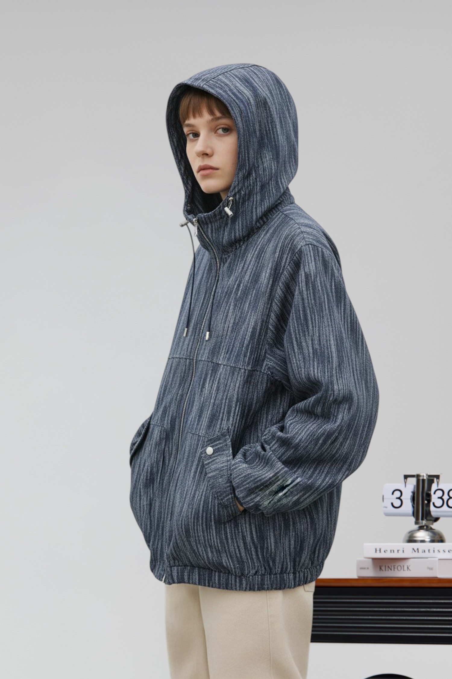 太空系列 丹寧鋪棉連帽外套