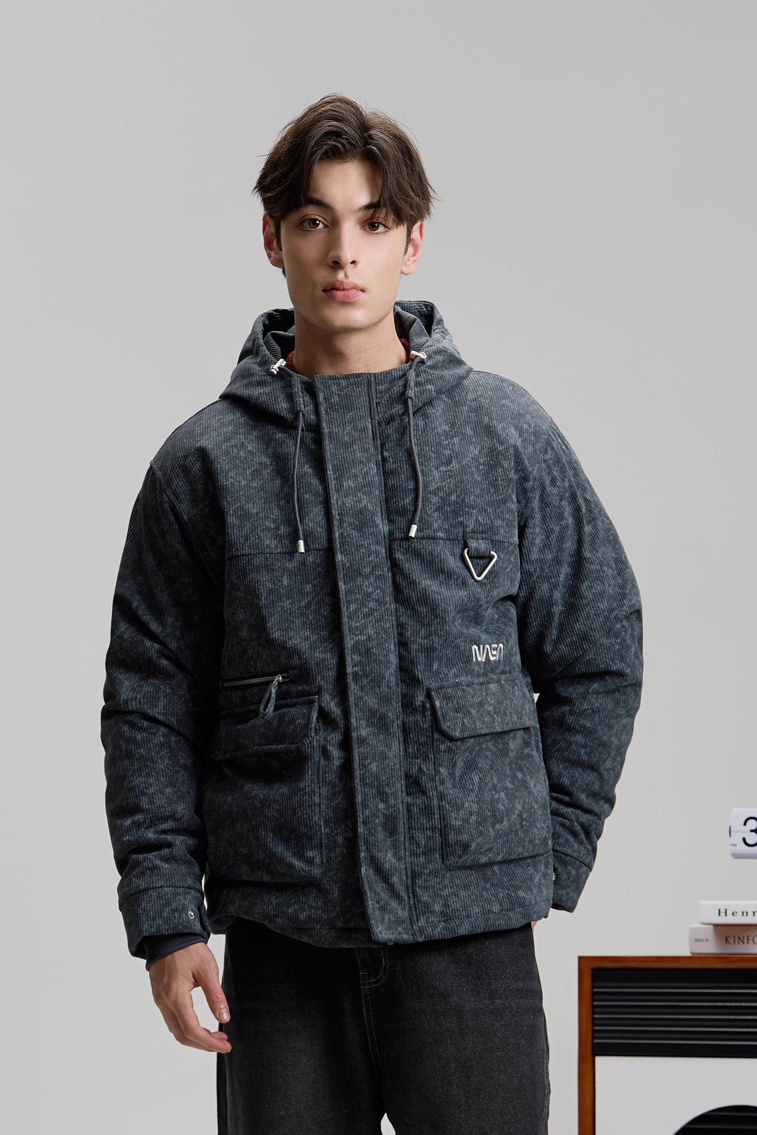 太空系列 星際雲圖 條絨鋪棉外套