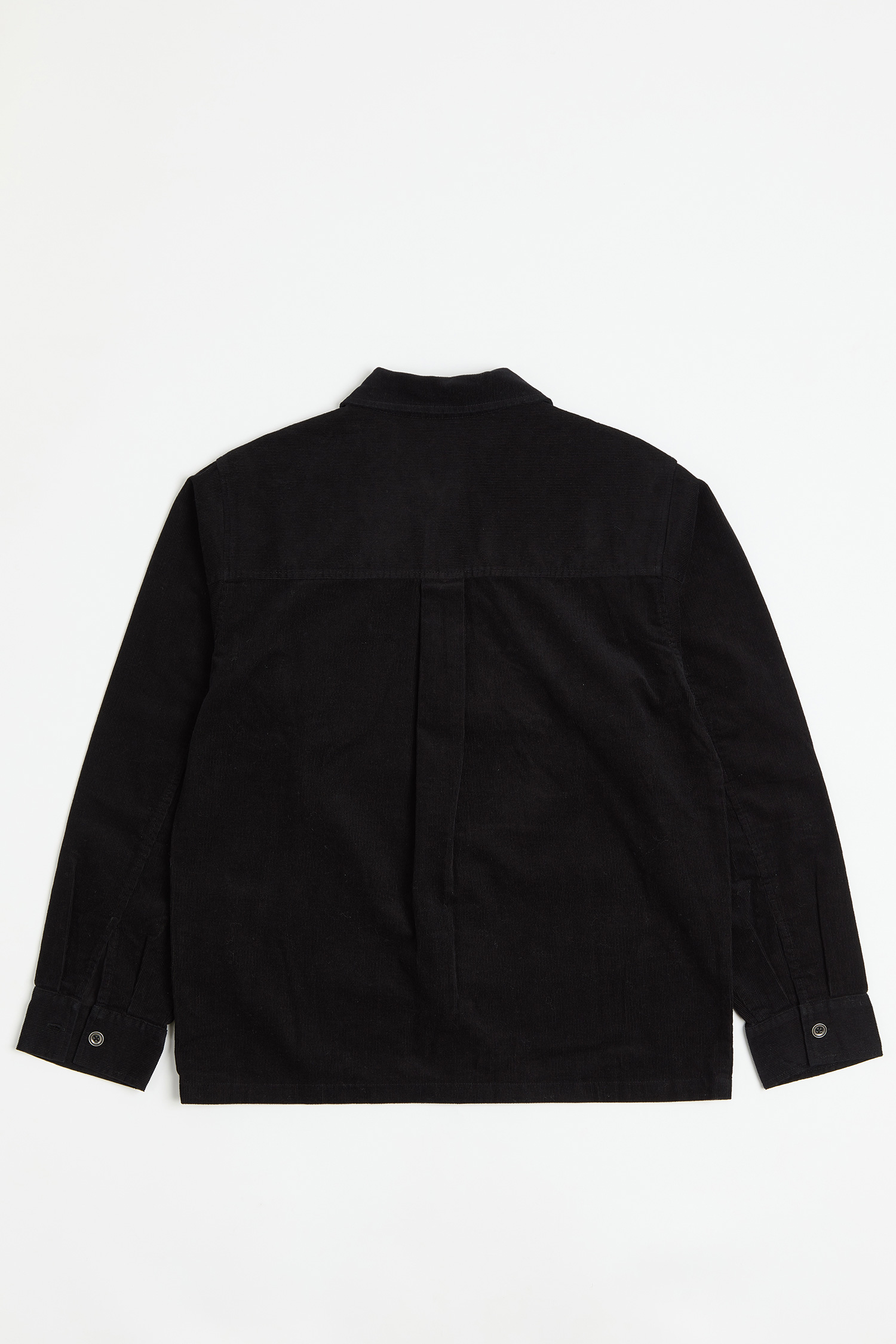 撞色口袋壓線 燈心絨長袖襯衫