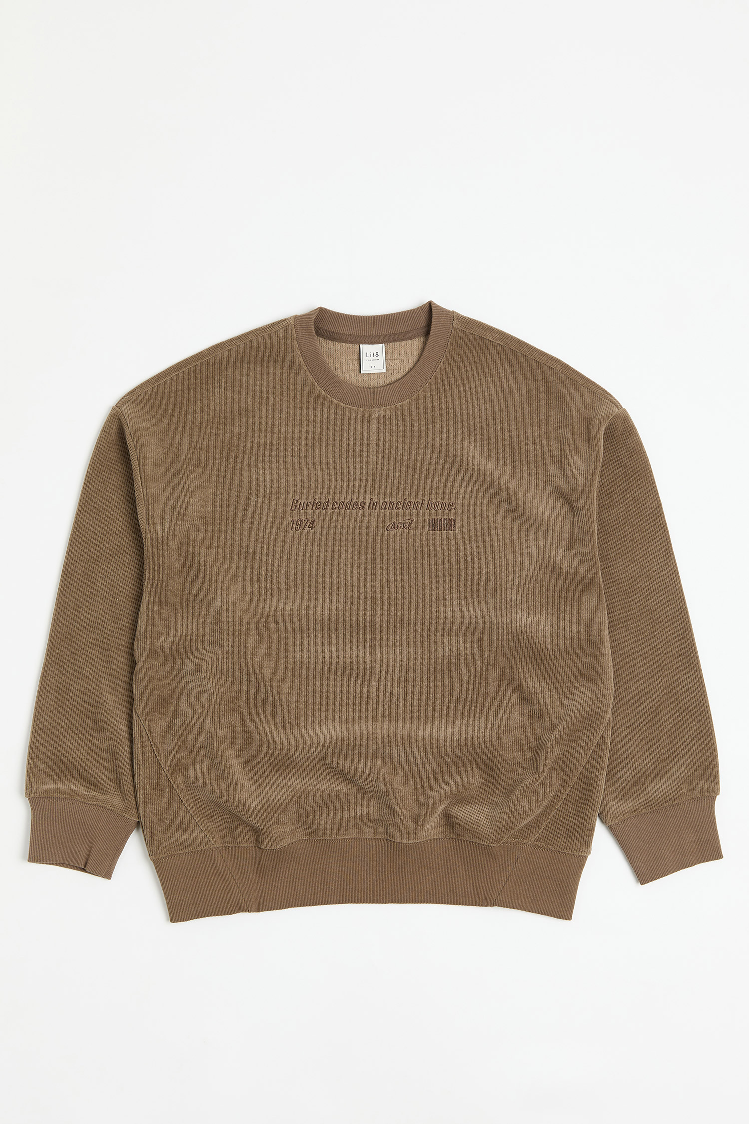 解碼計劃 厚磅條絨長袖上衣