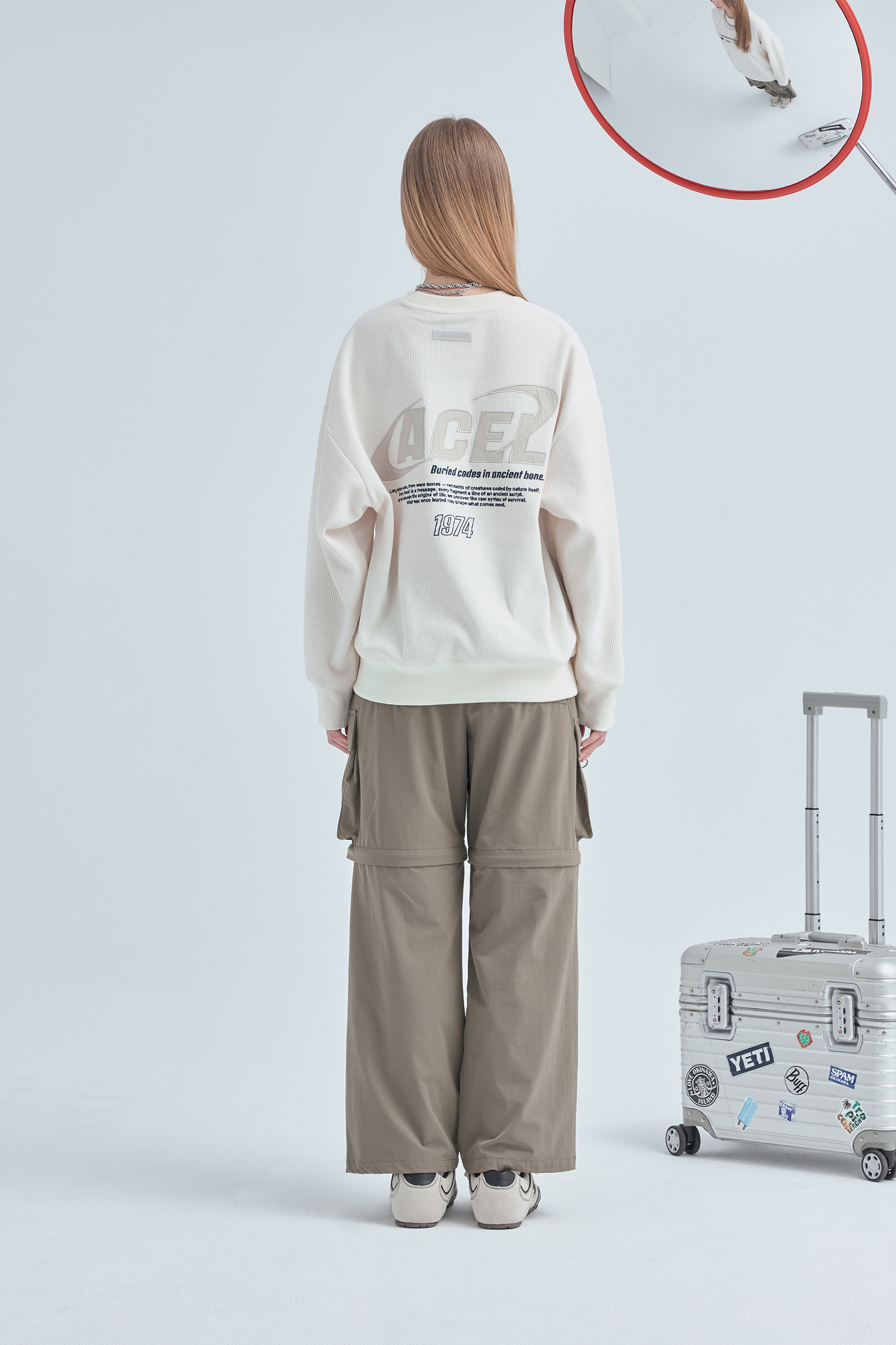 解碼計劃 厚磅條絨長袖上衣