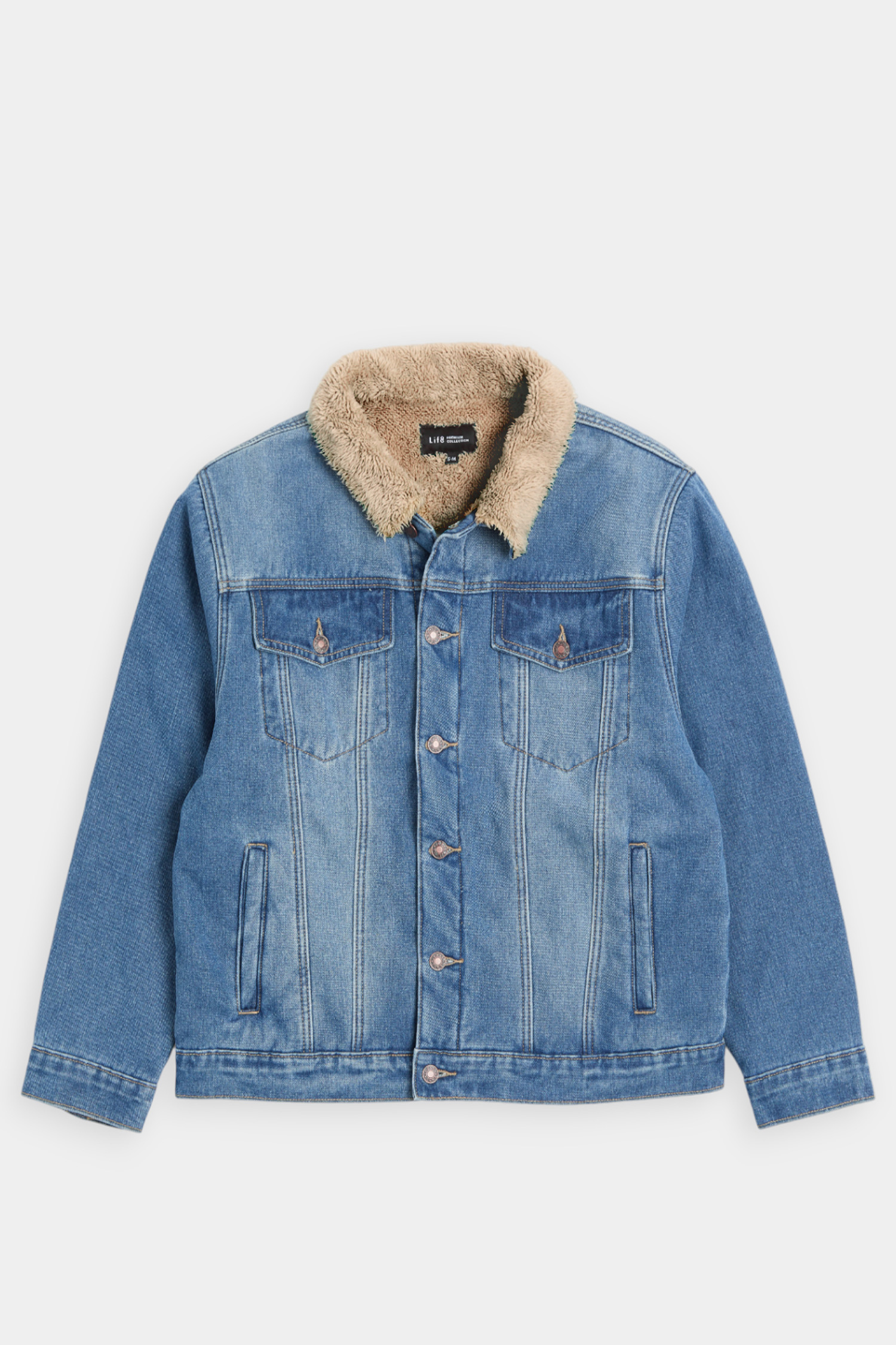 羊羔毛拼接 經典牛仔外套