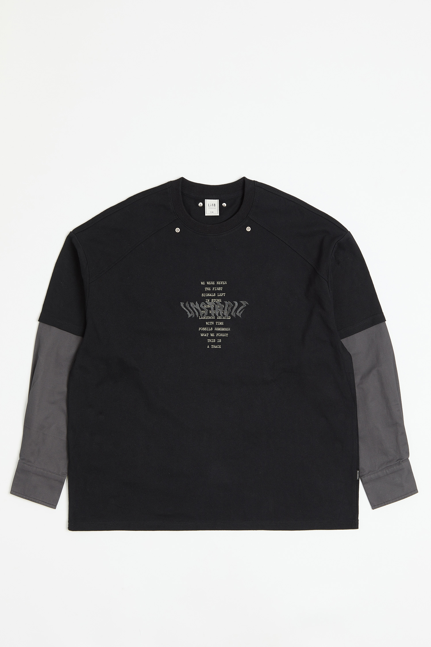 解構異材 假兩件長袖上衣