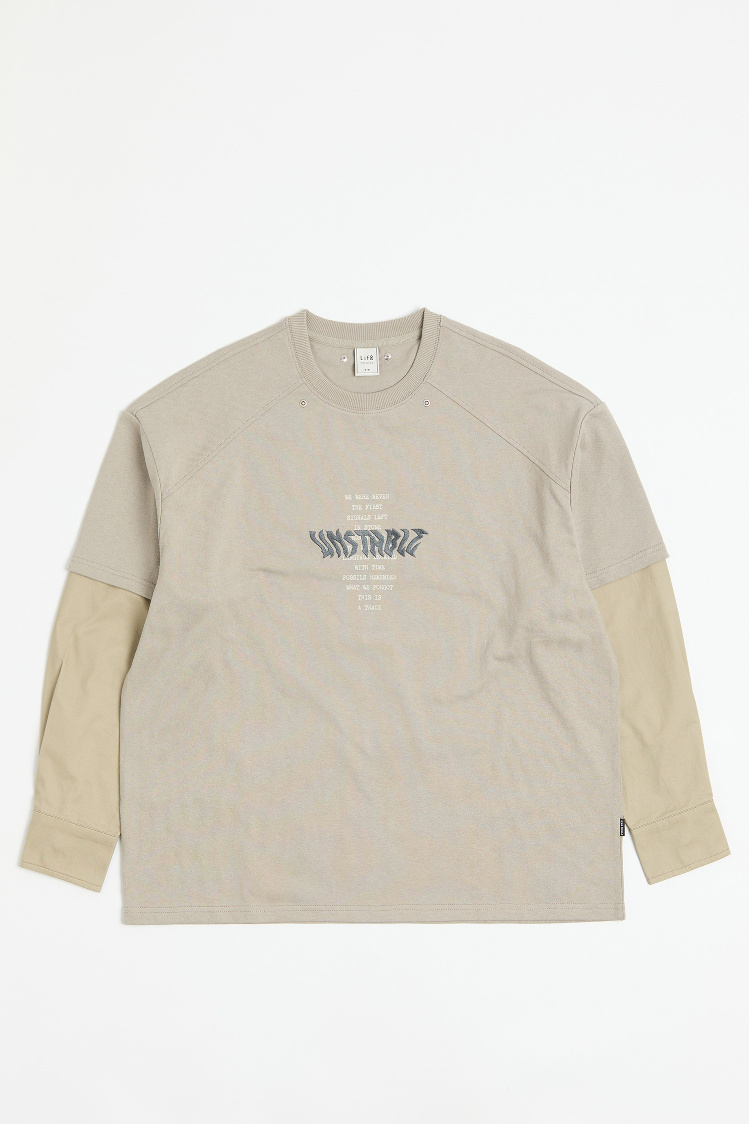 解構異材 假兩件長袖上衣