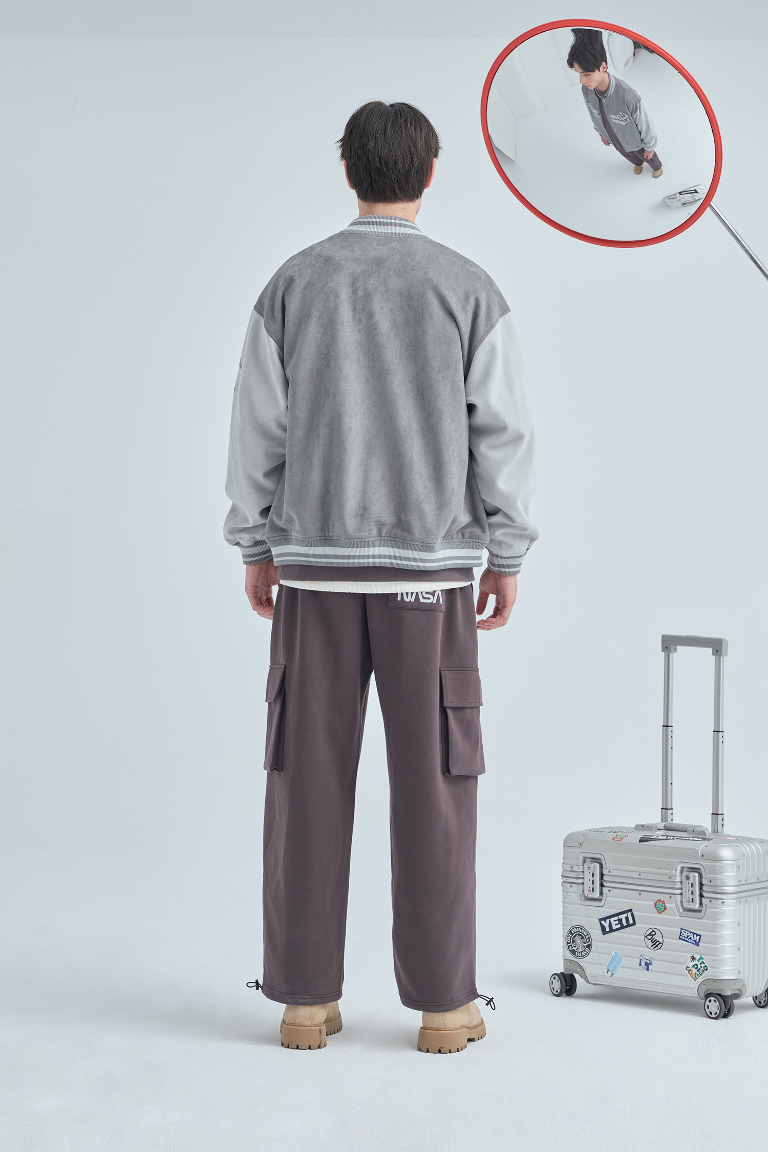 美式復古 麂皮絨棒球外套