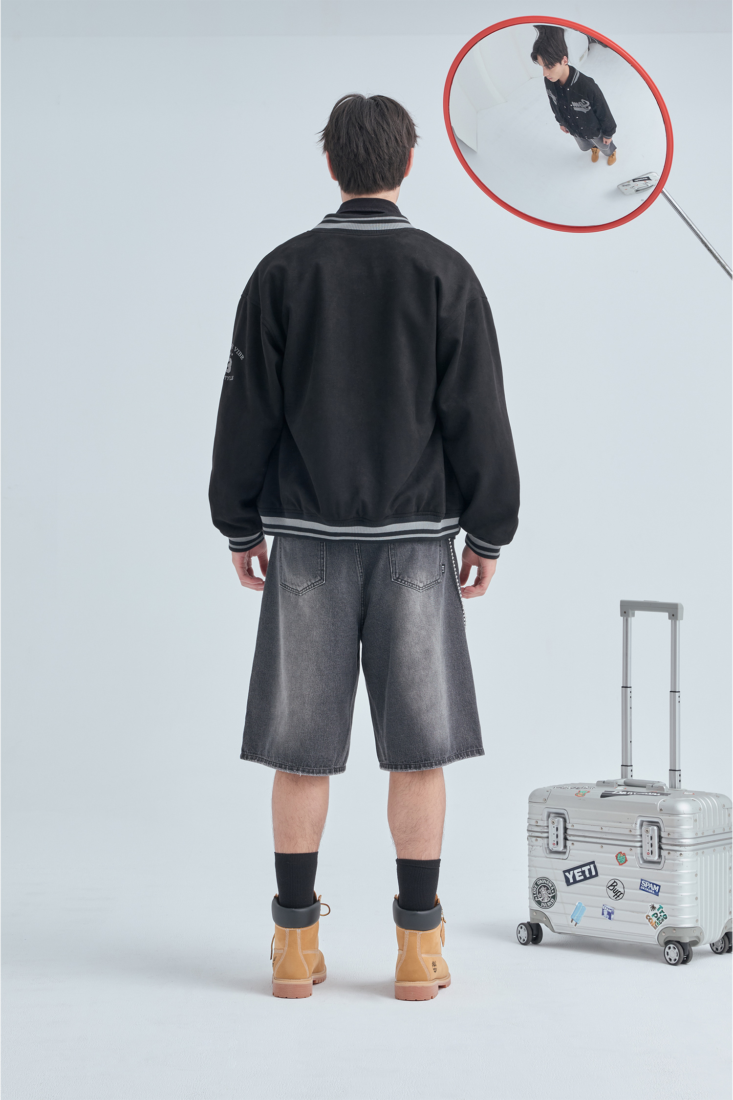 美式復古 麂皮絨棒球外套