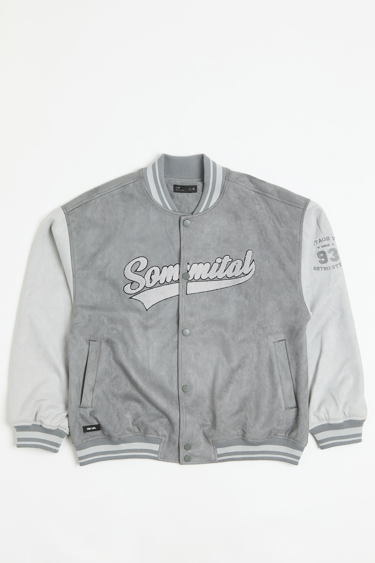 美式復古 麂皮絨棒球外套